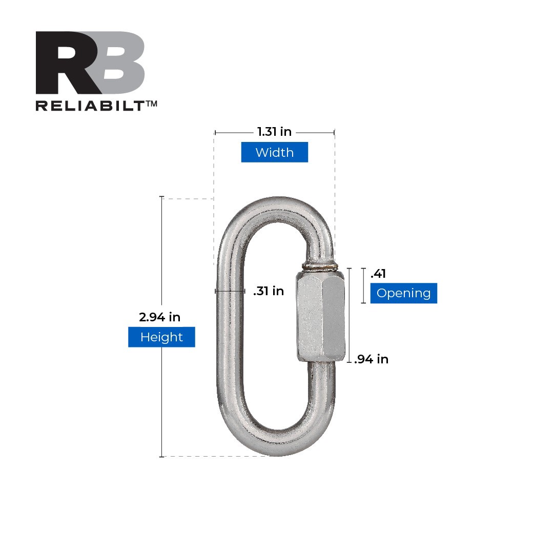 slide 3 of 5, RELIABILT 5/16-in Stainless Steel Quick Link, 1 ct