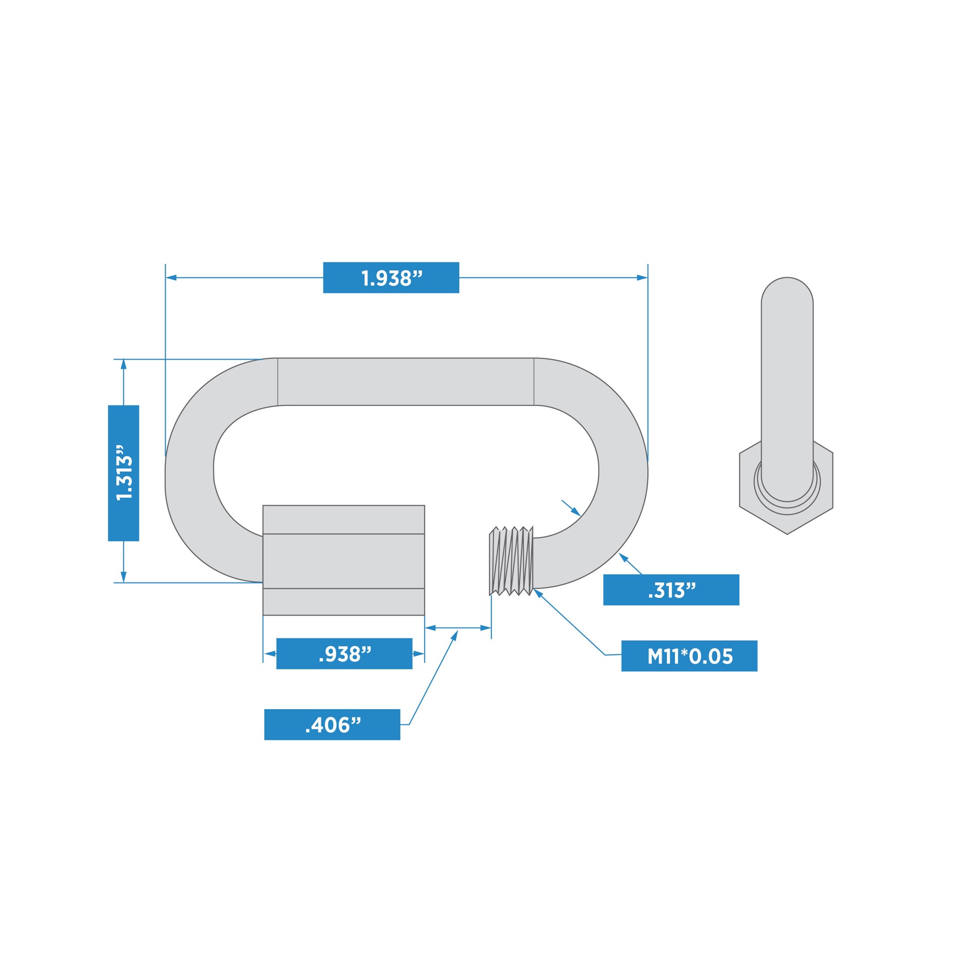 slide 3 of 4, National Hardware N100-298- 5/16-in Quick Link in Stainless Steel, 1 ct