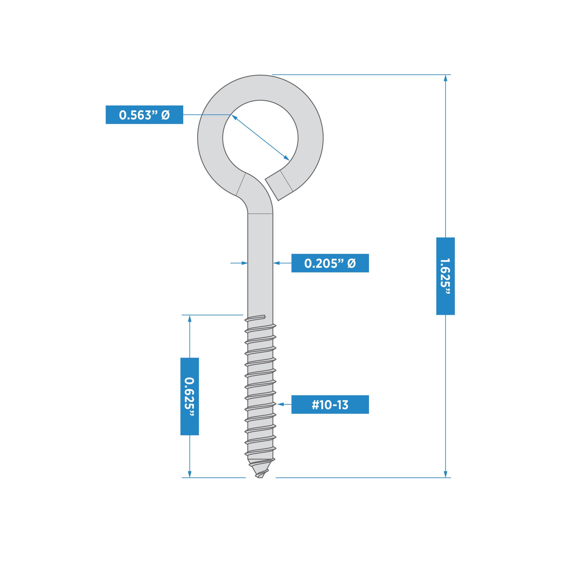 slide 5 of 6, RELIABILT #8 5/8-in x 1-3/4-in Stainless Interior/Exterior Coarse Thread Eye Bolt 2 -Count, 1 ct