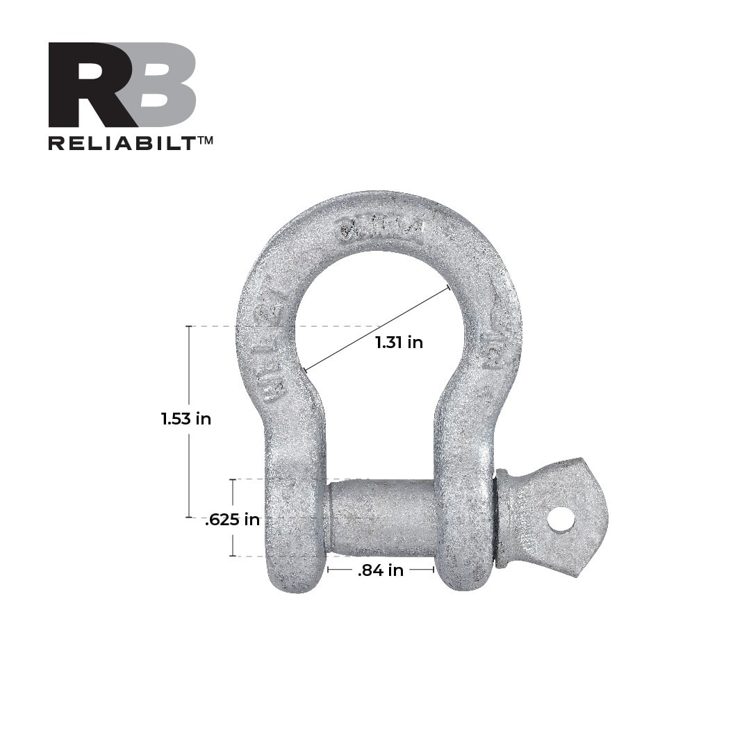 slide 3 of 6, RELIABILT 1/2-in Galvanized Steel Anchor Shackle, 1 ct