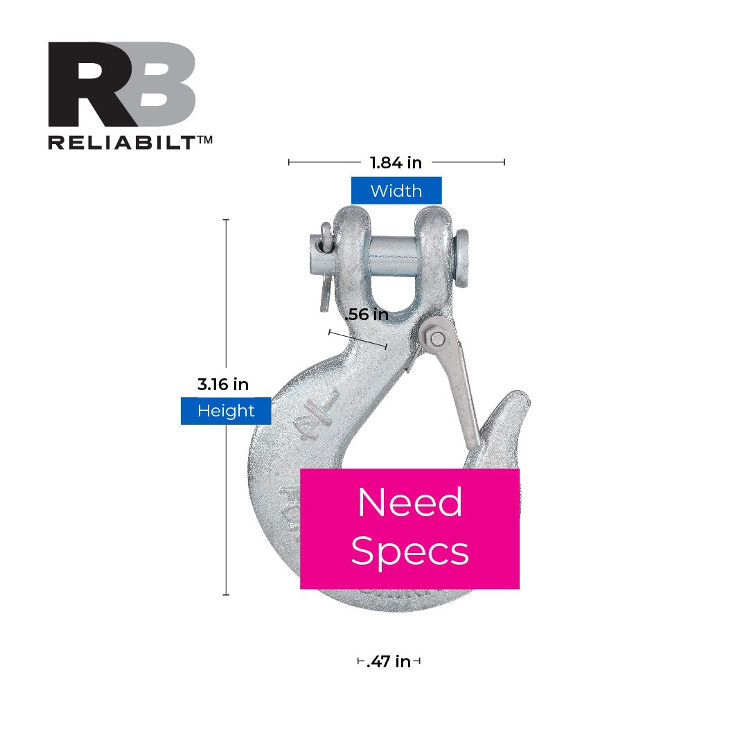 slide 3 of 6, RELIABILT 1/4-in Zinc Plated Forged Steel Clevis Slip Hook, 1 ct