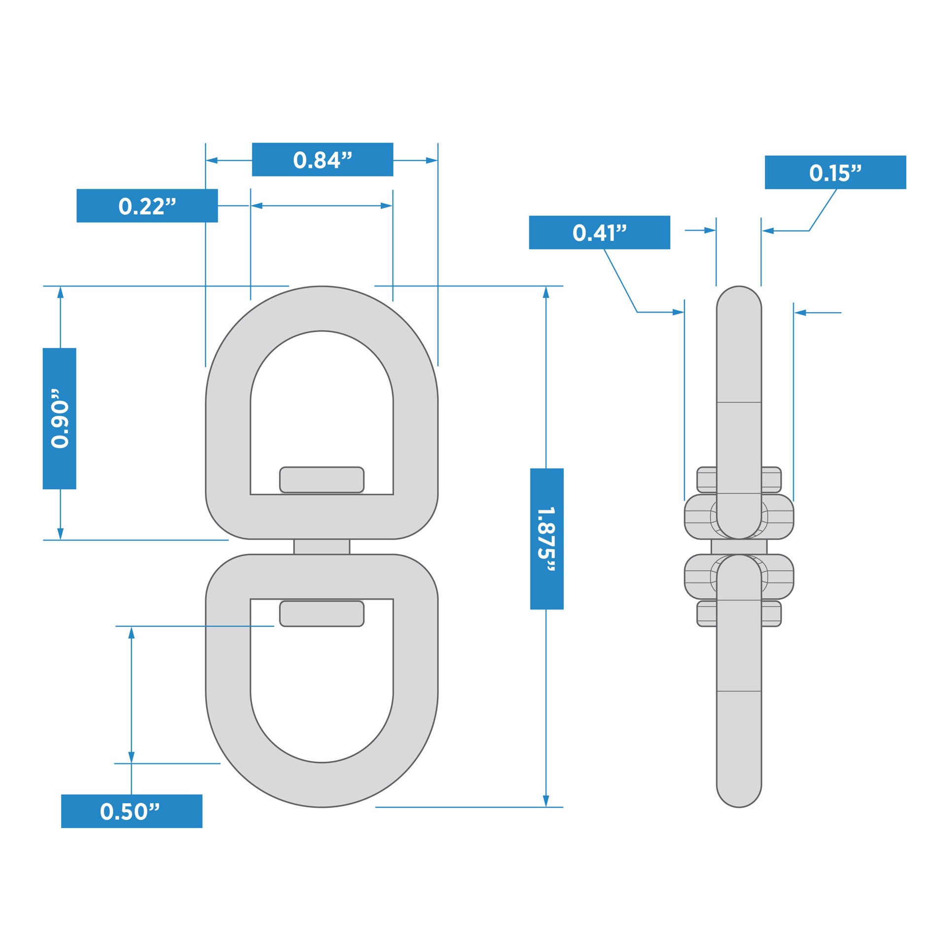 slide 3 of 5, RELIABILT N100-322- 5/8-in x 5/8-in Eye and Eye Swivel in Nickel, 1 ct