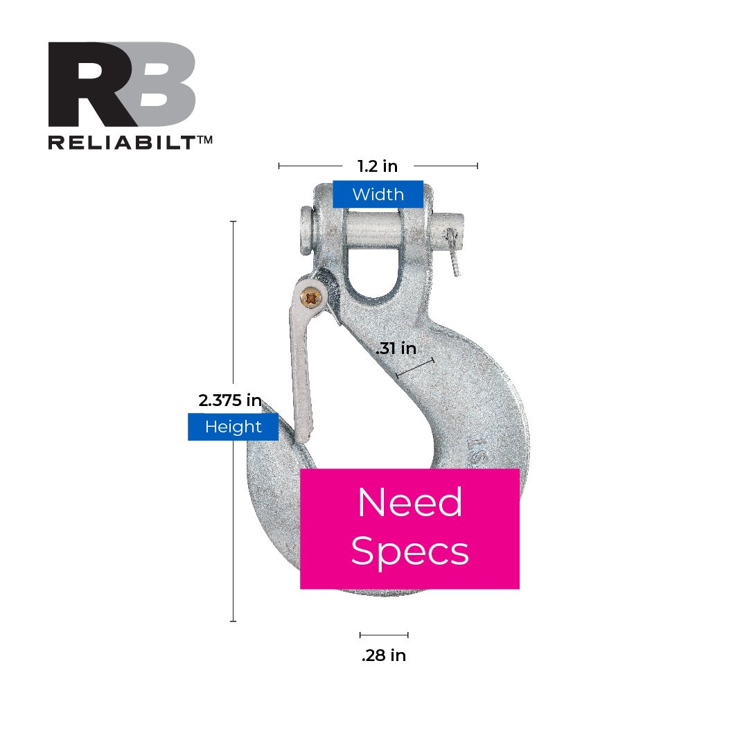 slide 3 of 6, RELIABILT 3/8-in Zinc Plated Forged Steel Clevis Slip Hook, 1 ct