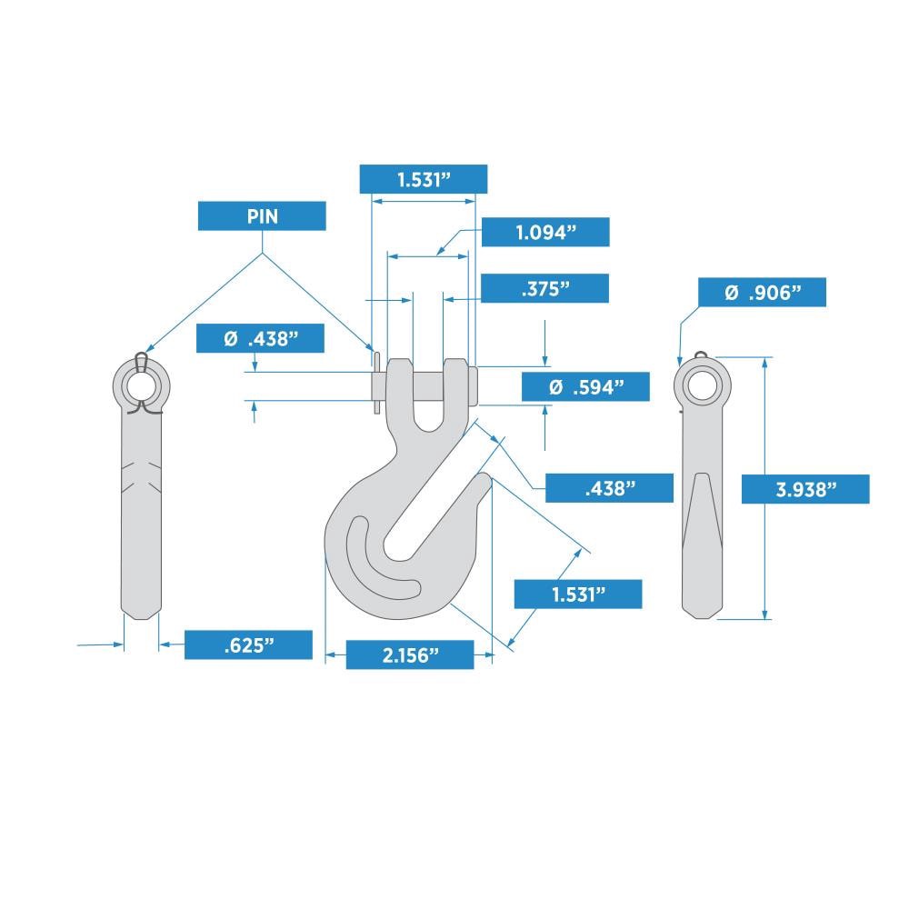 slide 4 of 6, RELIABILT N100-290 (V3240) 5/16-in Clevis Grab Hooks in Zinc Plated, 1 ct