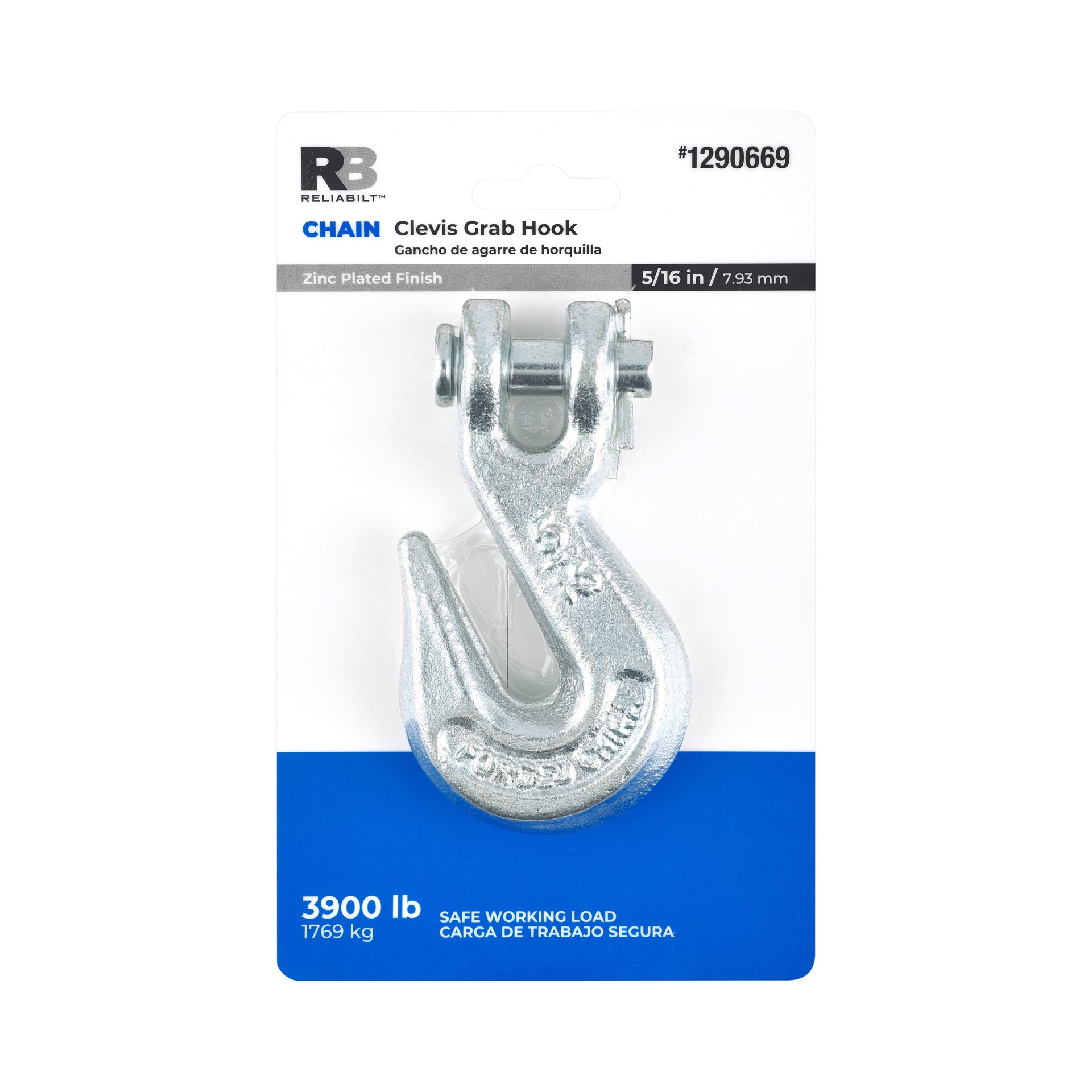 slide 5 of 6, RELIABILT N100-290 (V3240) 5/16-in Clevis Grab Hooks in Zinc Plated, 1 ct