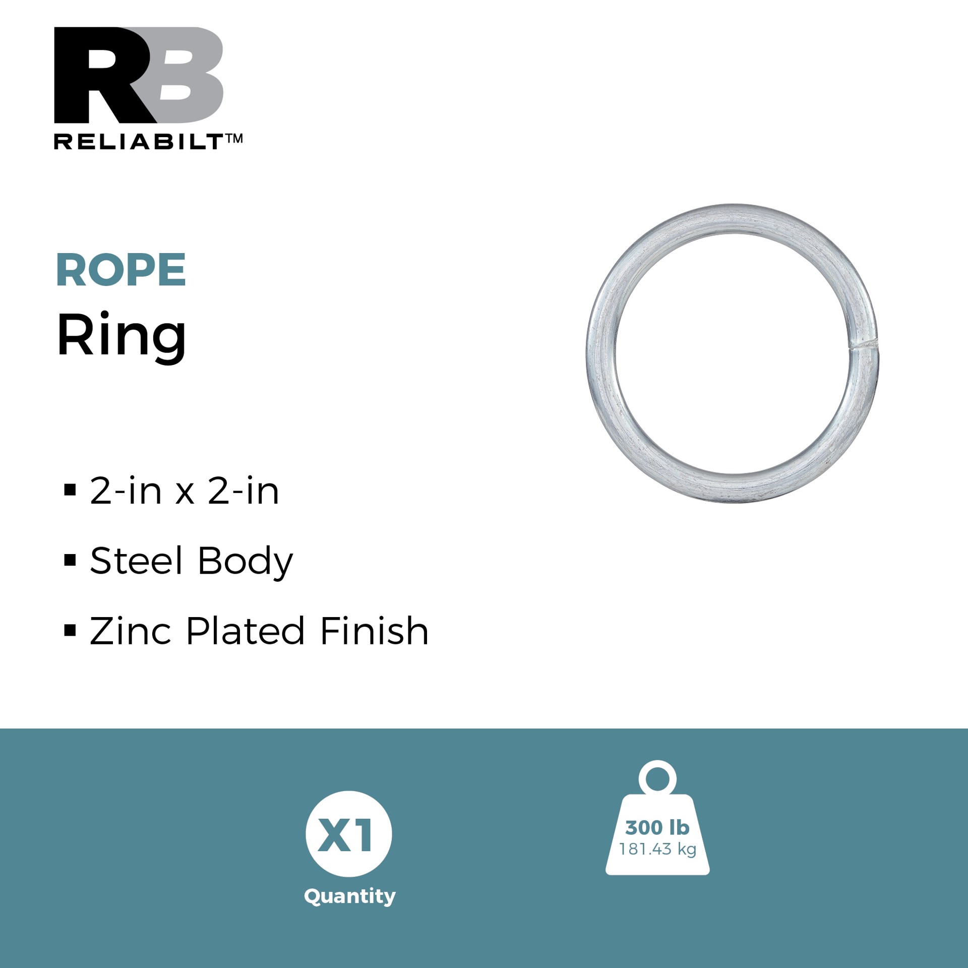 slide 2 of 5, RELIABILT #2, 2-in Rings in Zinc Plated, 1 ct