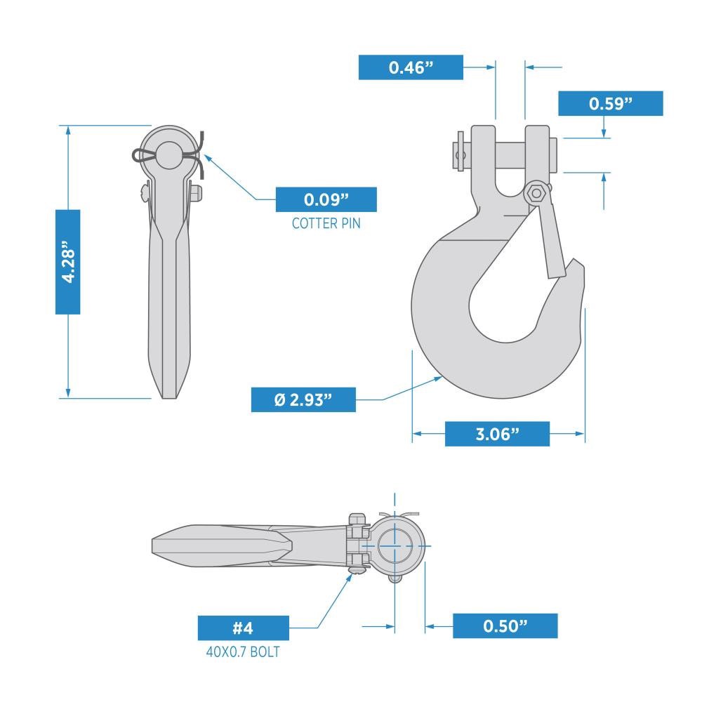 slide 4 of 6, RELIABILT N100-320- 5/16-in Clevis Slip Hooks in Zinc Plated, 1 ct