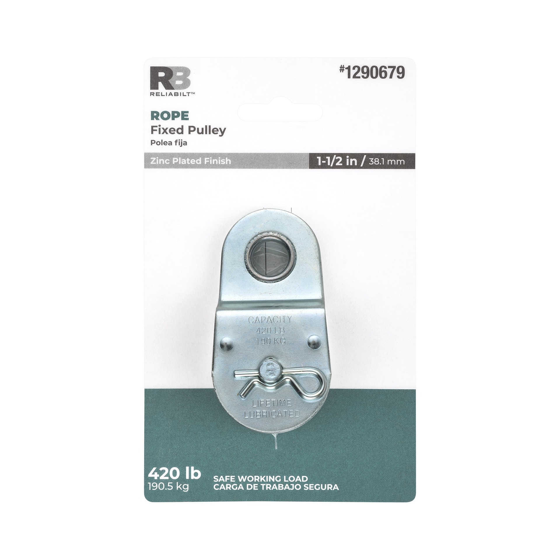 slide 4 of 6, RELIABILT 1.56-in Single Rope Fixed eye Pulley, 1 ct