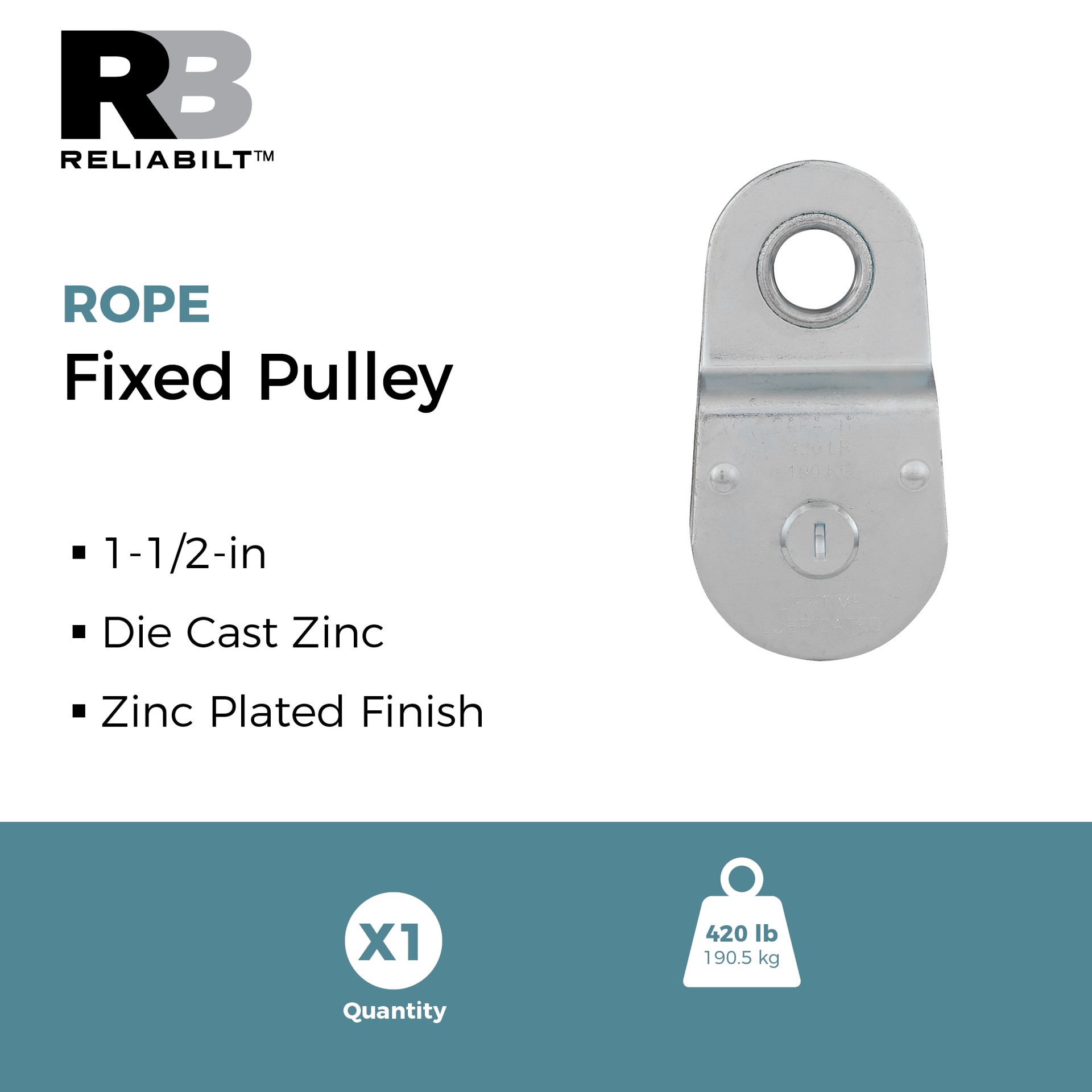 slide 2 of 6, RELIABILT 1.56-in Single Rope Fixed eye Pulley, 1 ct