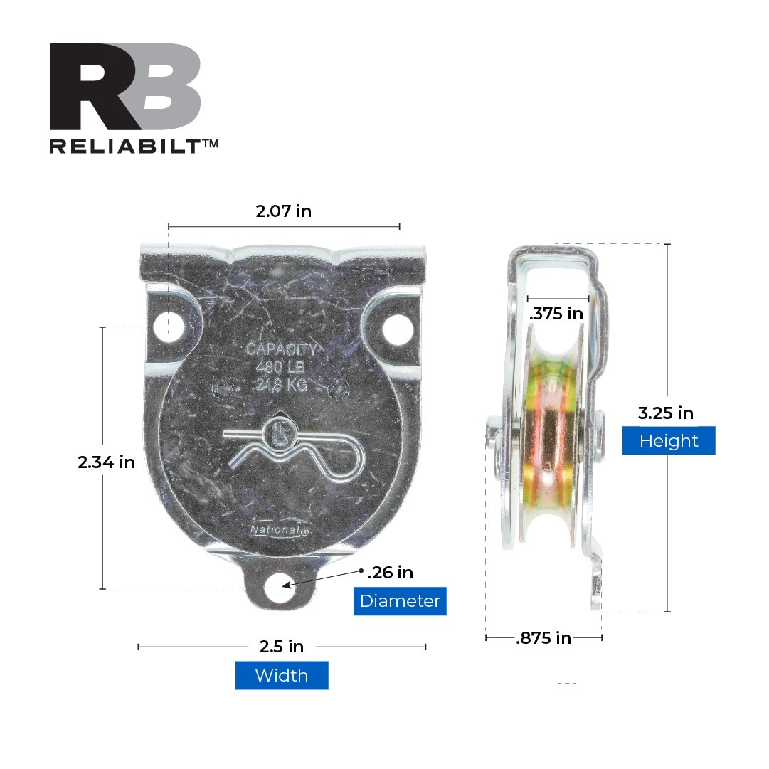 slide 3 of 6, RELIABILT 2.06-in Single Rope Fixed eye Pulley, 1 ct
