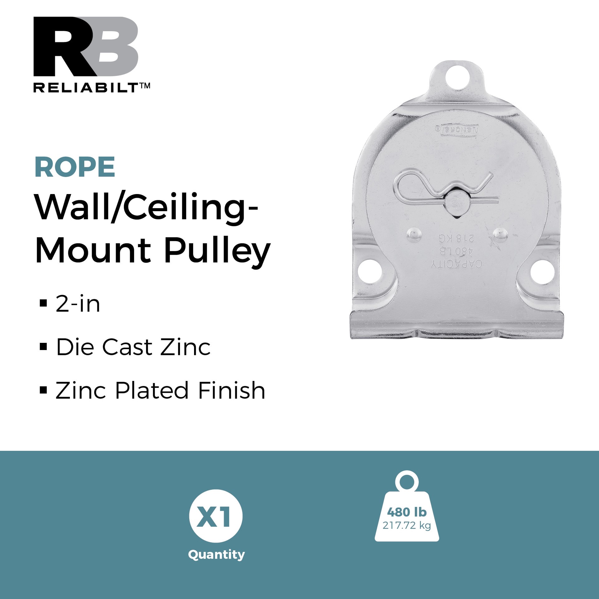 slide 2 of 6, RELIABILT 2.06-in Single Rope Fixed eye Pulley, 1 ct