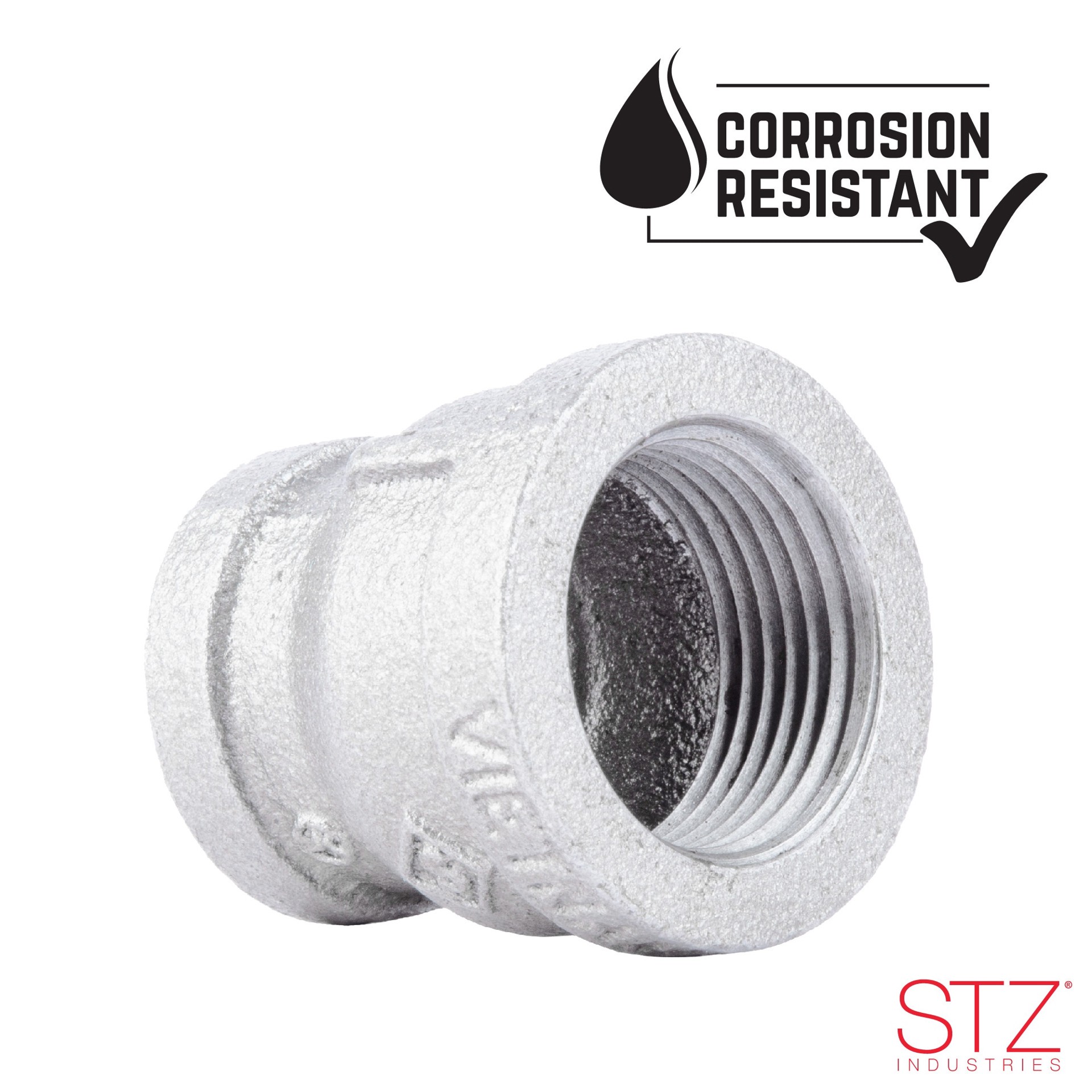 slide 5 of 6, RELIABILT 1-1/4-in x 1-in Galvanized Reducing Coupling, 1 ct