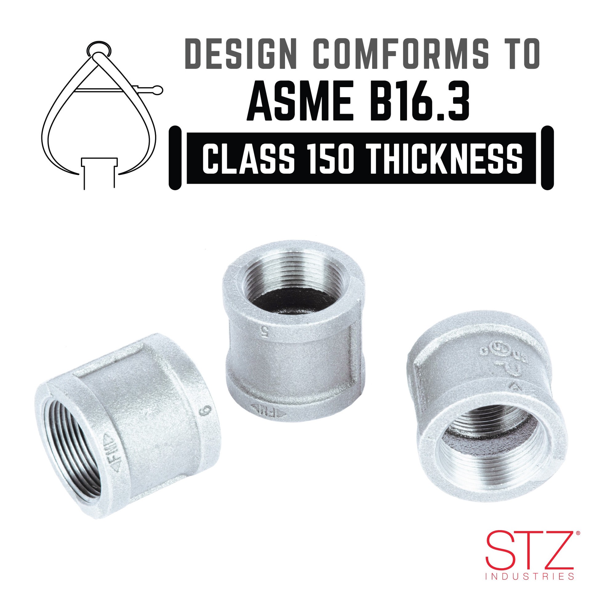 slide 3 of 6, RELIABILT 1-1/4-in Galvanized Coupling, 1 ct