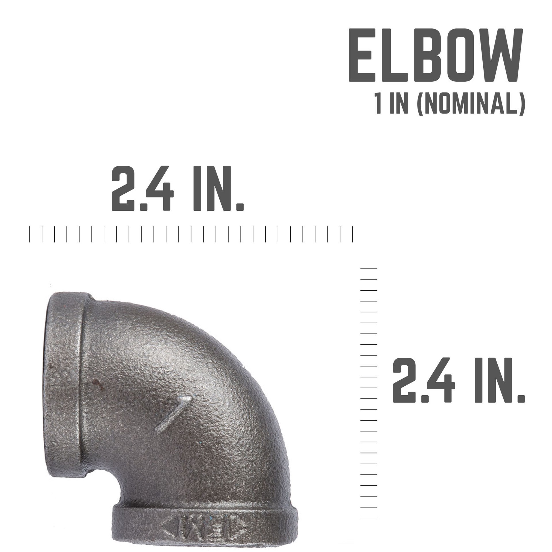 slide 3 of 6, RELIABILT 1-in 90-Degree Black Elbow, 1 ct