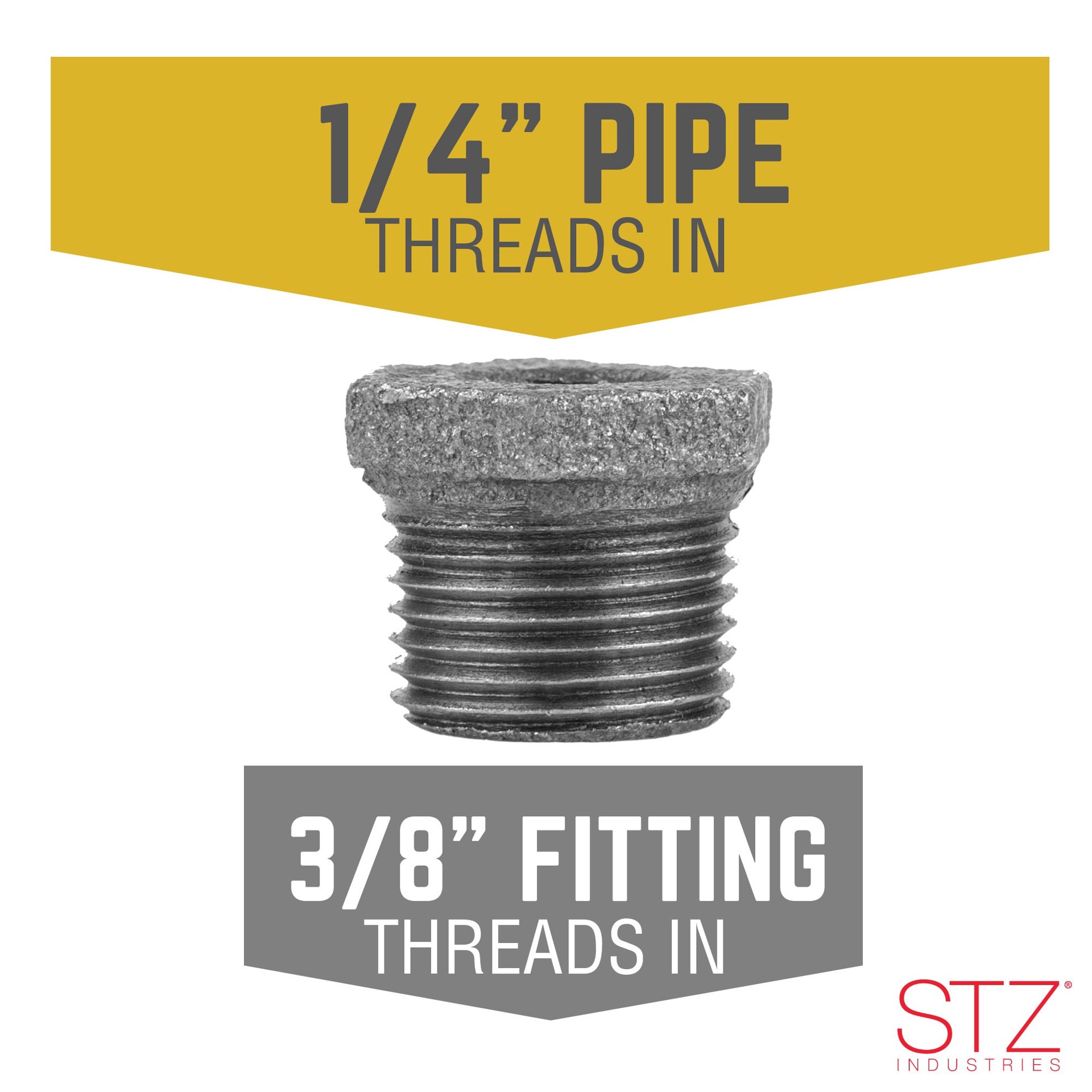 slide 6 of 6, RELIABILT 3/8-in x 1/4-in Black Hex Bushing, 1 ct