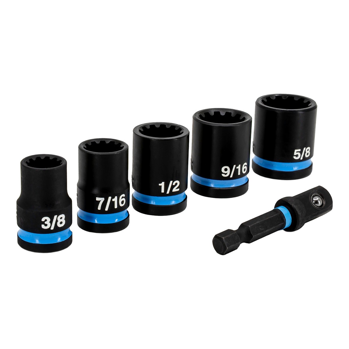 slide 1 of 3, Spyder 6 -Piece Standard (SAE) 3/8-in Drive Set 6-point/12-point/Spline/Star/Square Impact Socket Set, 1 ct