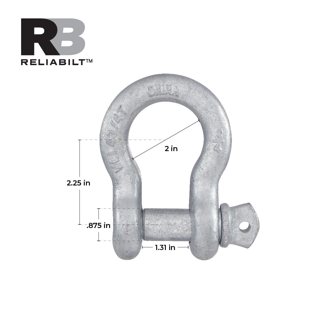 slide 3 of 5, RELIABILT 3/4-in Galvanized Steel Anchor Shackle, 1 ct