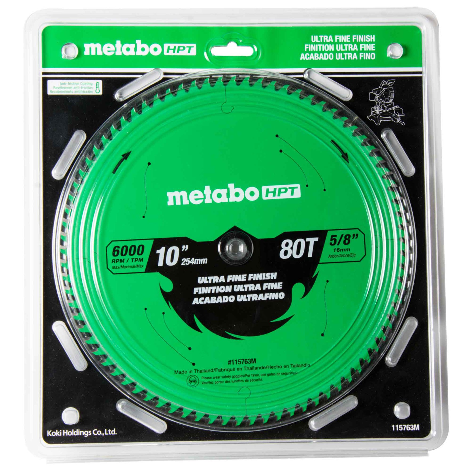 slide 2 of 6, Metabo HPT 10-in 80 -Tooth Ultra fine Finish Tungsten carbide-tipped steel Circular saw blade Individual, 1 ct