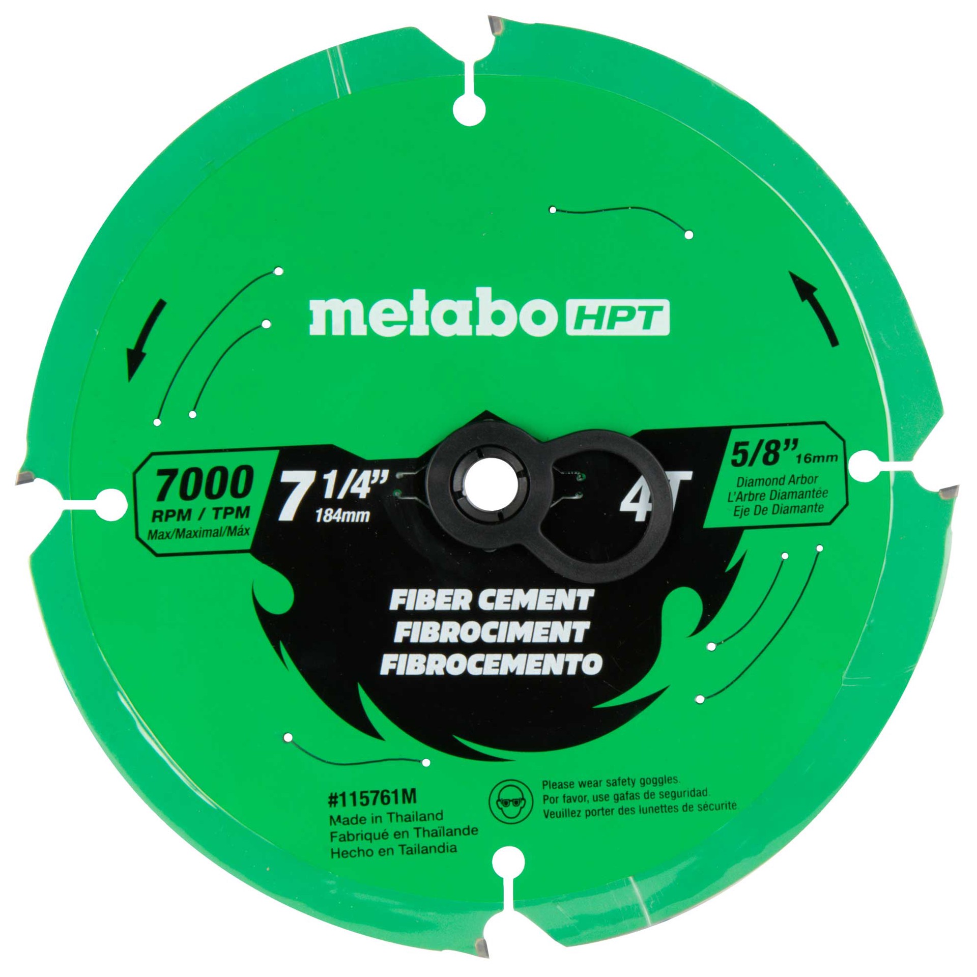 slide 2 of 6, Metabo HPT 7-1/4-in 4 -Tooth Fine Finish Tungsten carbide-tipped steel Circular saw blade Individual, 1 ct