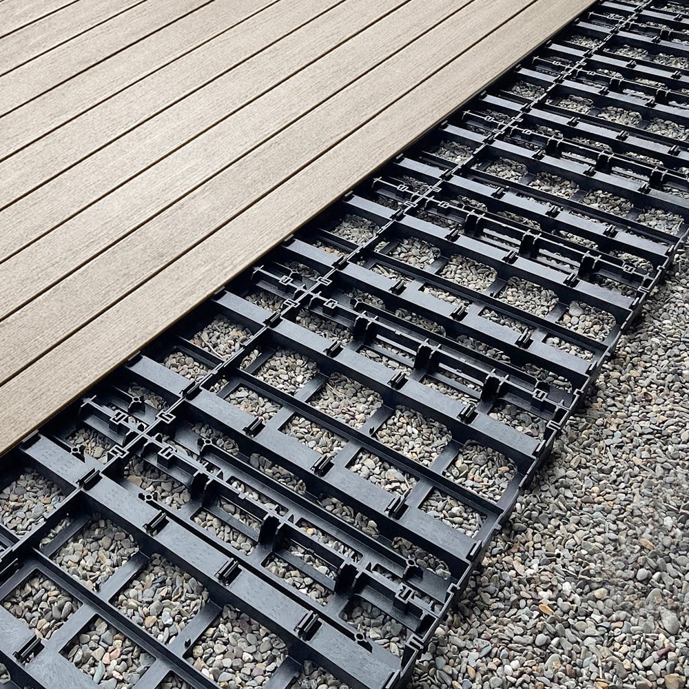 slide 4 of 6, MoistureShield 23-in L x 23-in W x 5-in H Square InstaDeck Black Plastic Patio kit Multi-pack, 1 ct