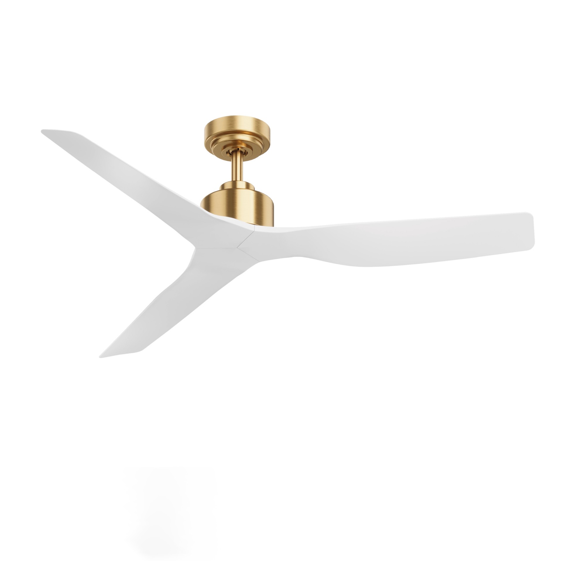 slide 1 of 6, ALTITUDE Skylark 52-in Matte Champagne with Matte White Blades Covered Outdoor Smart Propeller Ceiling Fan Without Light 3 -Blade, 1 ct