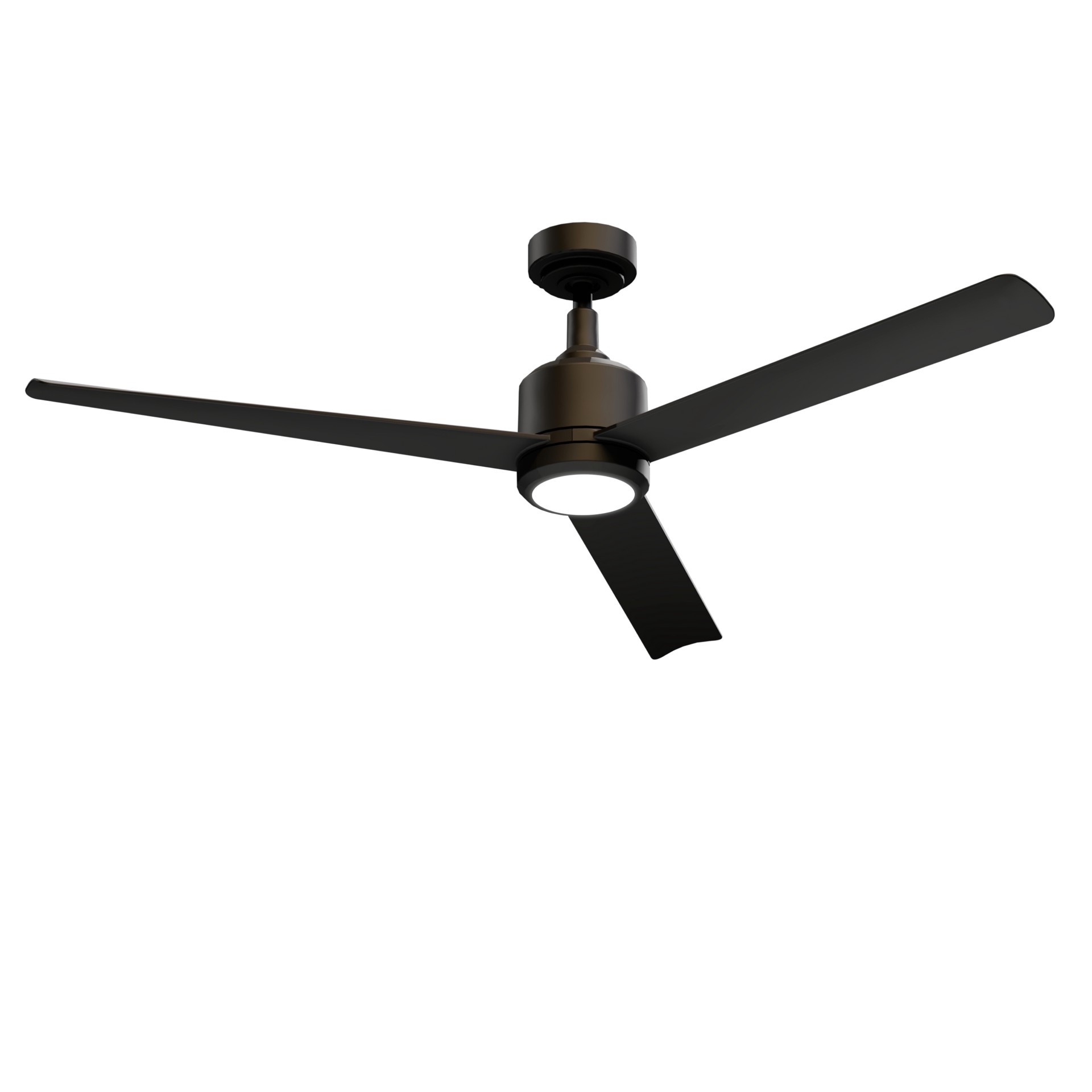 slide 1 of 6, ALTITUDE Troy 60-in Matte Black with Matte Black Blades Color-Changing Integrated LED Covered Outdoor Ceiling Fan With Light 3 -Blade, 1 ct
