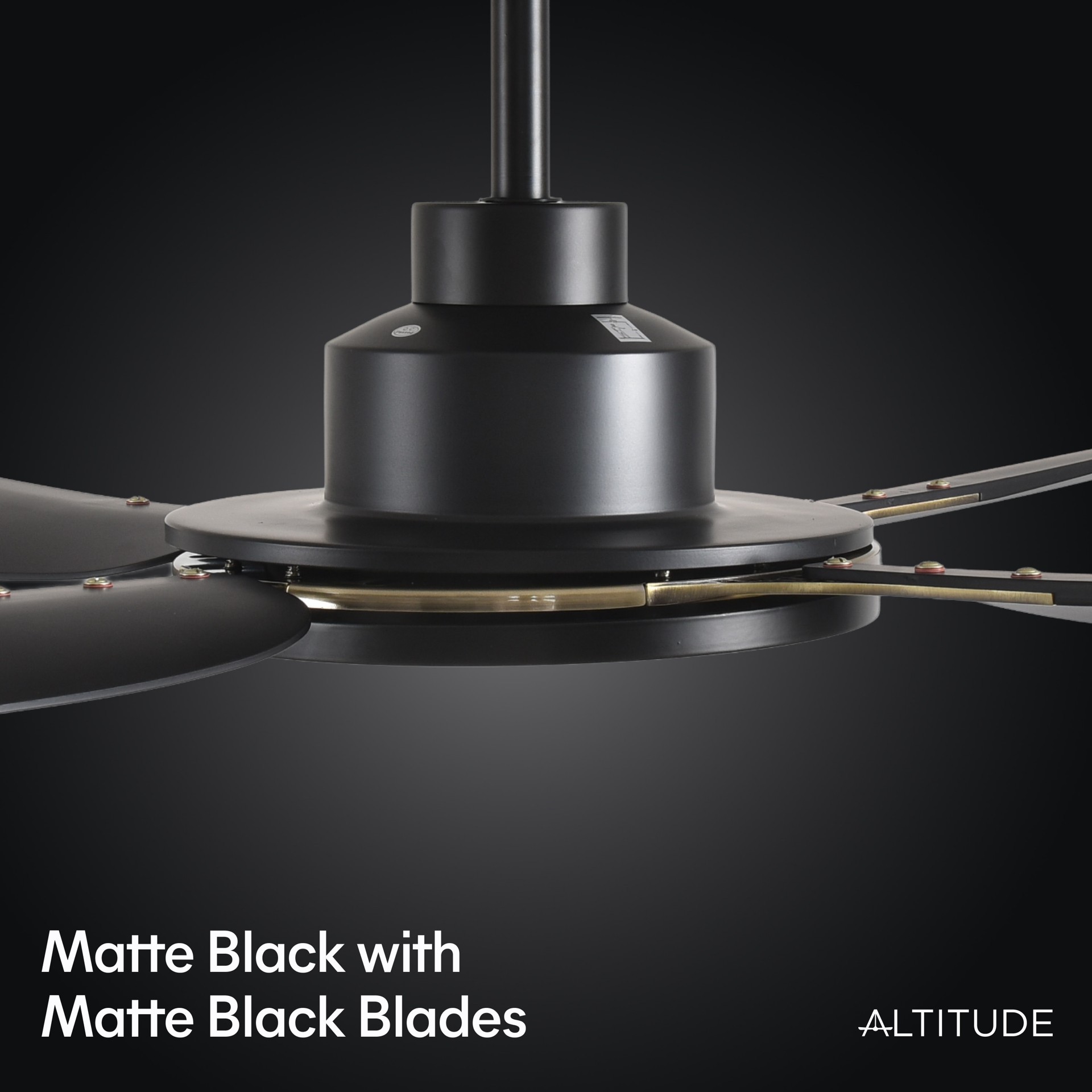slide 4 of 6, ALTITUDE Sakai 56-in Matte Black with Matte Black Blades Color-Changing Integrated LED Covered Outdoor Smart Ceiling Fan With Light 4 -Blade, 1 ct