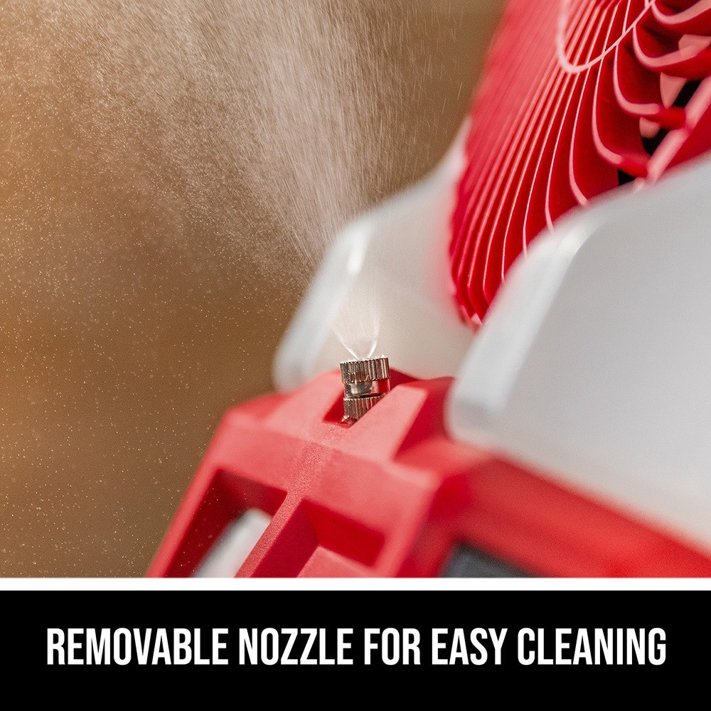 slide 4 of 6, SKIL 7-in 12 -Volt Indoor/Outdoor Red Misting Personal Fan Charger Included, 1 ct