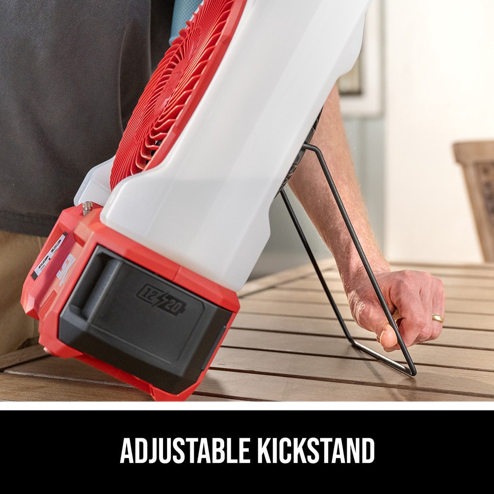 slide 6 of 6, SKIL 7-in 12 -Volt Indoor/Outdoor Red Misting Personal Fan Charger Included, 1 ct