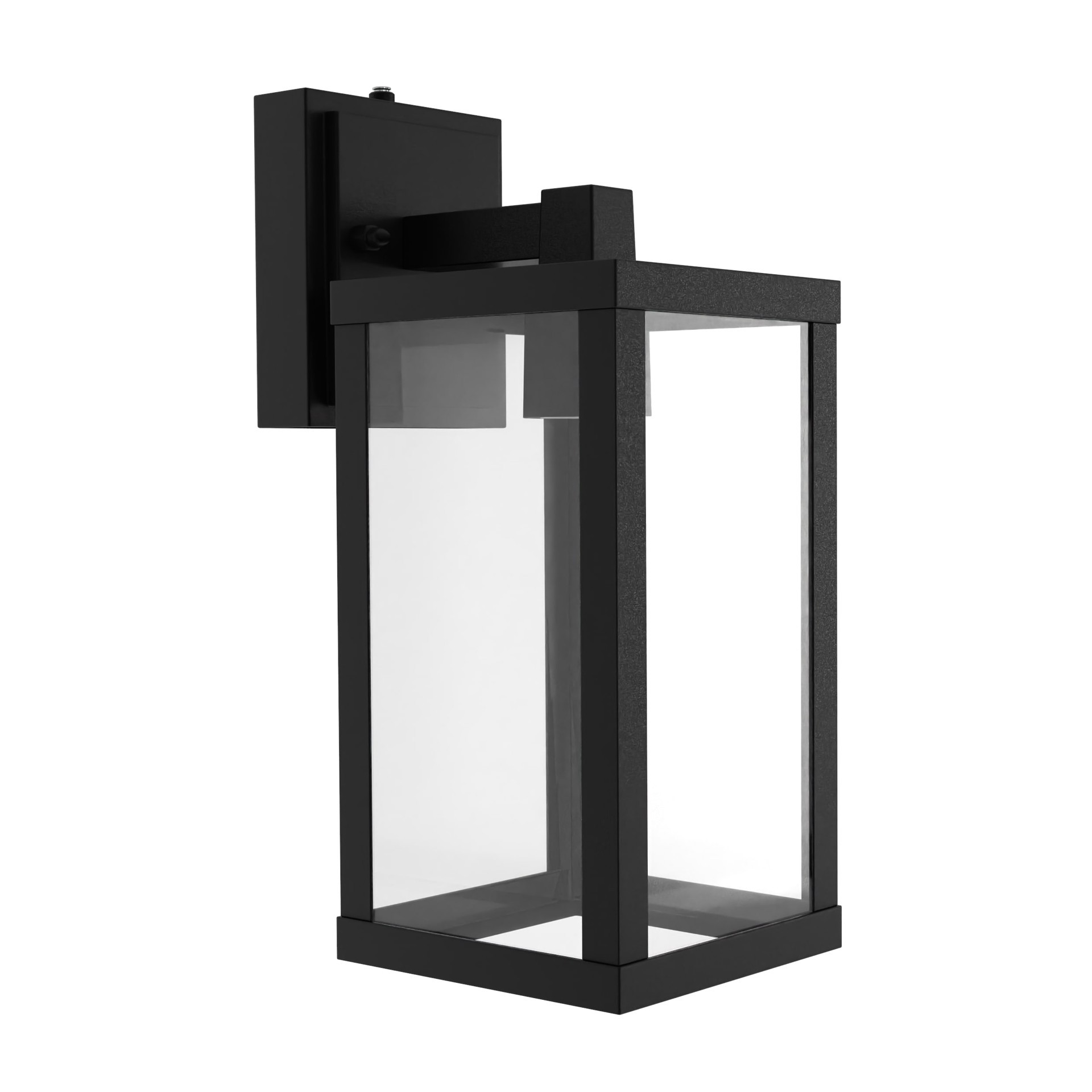 slide 3 of 6, Project Source GAVIN 1 -Light 12.4-in H Matte Black Hardwired Dusk to Dawn Outdoor Wall Light, 1 ct