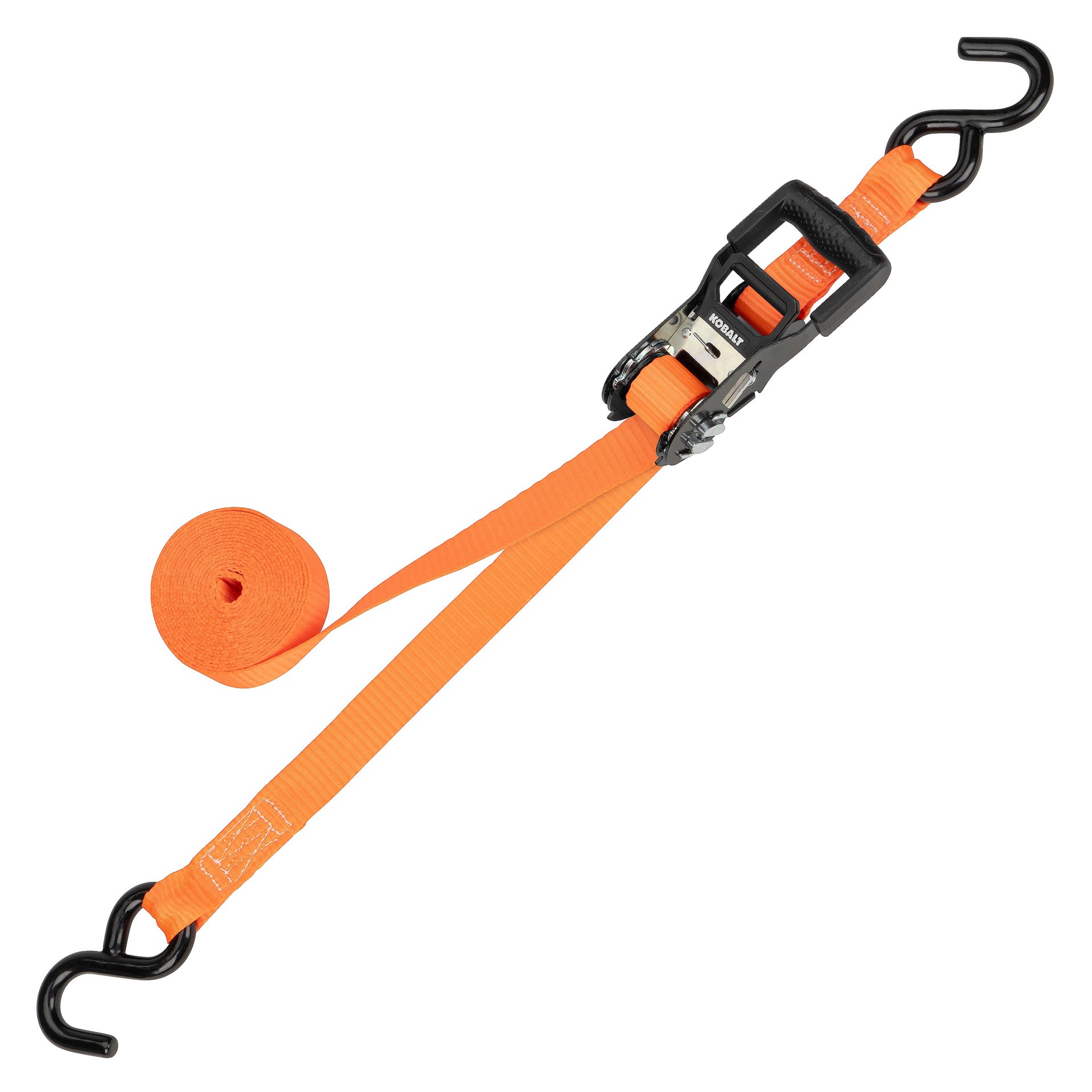 slide 3 of 6, Kobalt 1-in x 12-ft Ratcheting Strap Tie Down with S-hook 3000-lb Break Strength (4-Pack), 1 ct