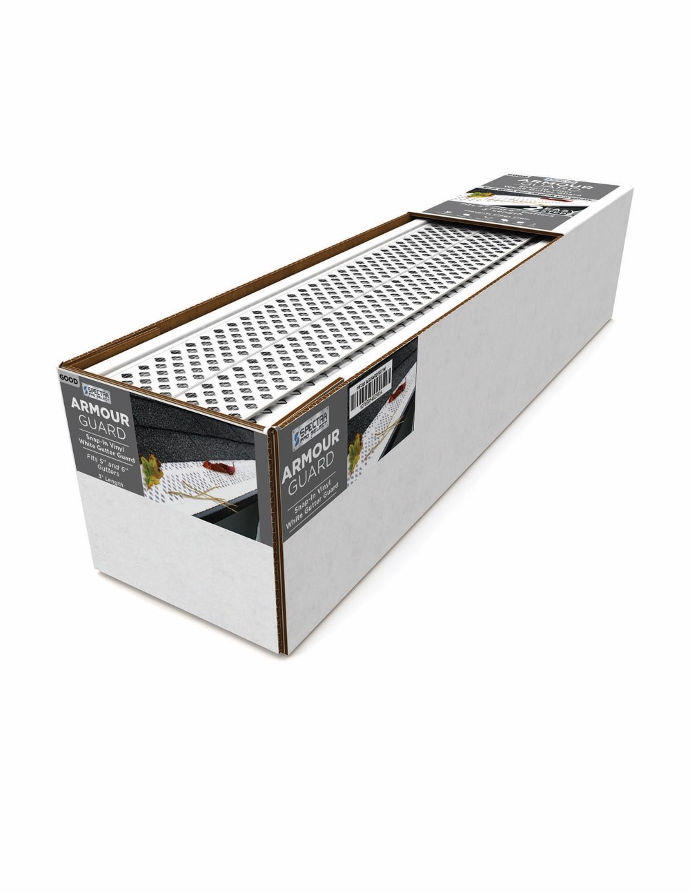 slide 3 of 6, Spectra Armour Mesh 6" x 3' Vinyl White Gutter Guard Vinyl K style 6-in x 3-ft Gutter guard, 1 ct