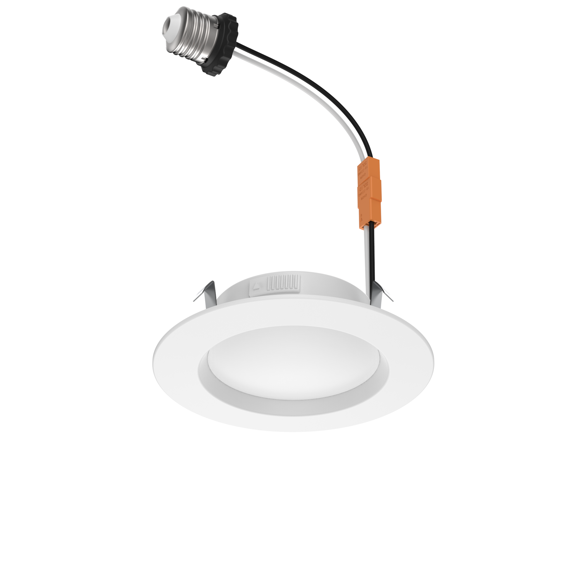 slide 1 of 6, Utilitech White 4-in 450 -Lumens Switchable white Round Dimmable LED Wet rated Recessed Downlight, 1 ct