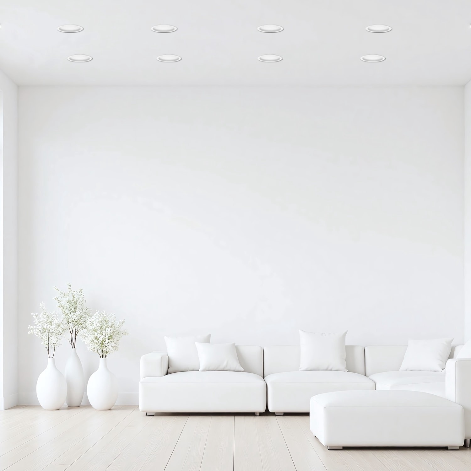 slide 4 of 6, Utilitech White 6-in 1250 -Lumens Switchable white Round Dimmable LED Wet rated Recessed Downlight, 1 ct