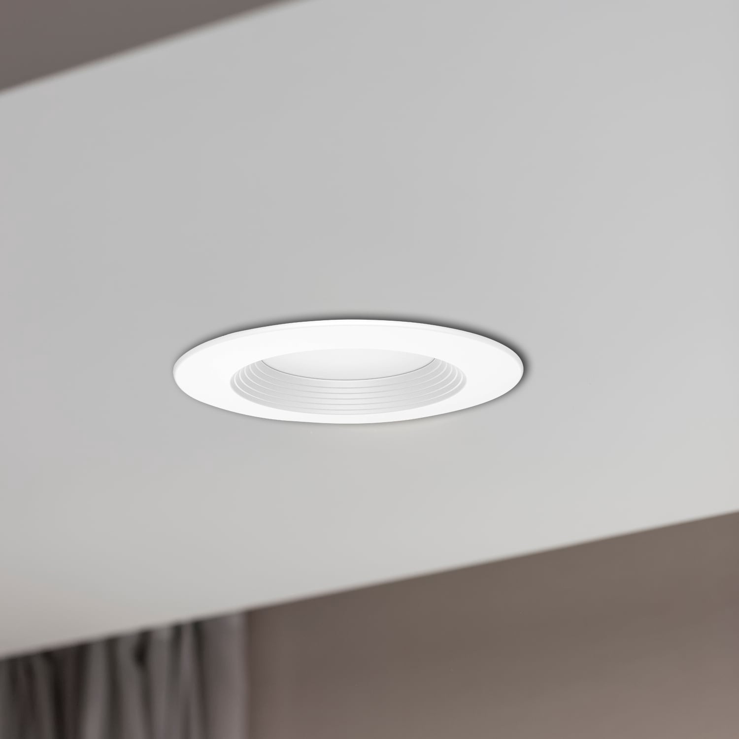 slide 6 of 6, Utilitech White 6-in 1250 -Lumens Switchable white Round Dimmable LED Wet rated Recessed Downlight, 1 ct