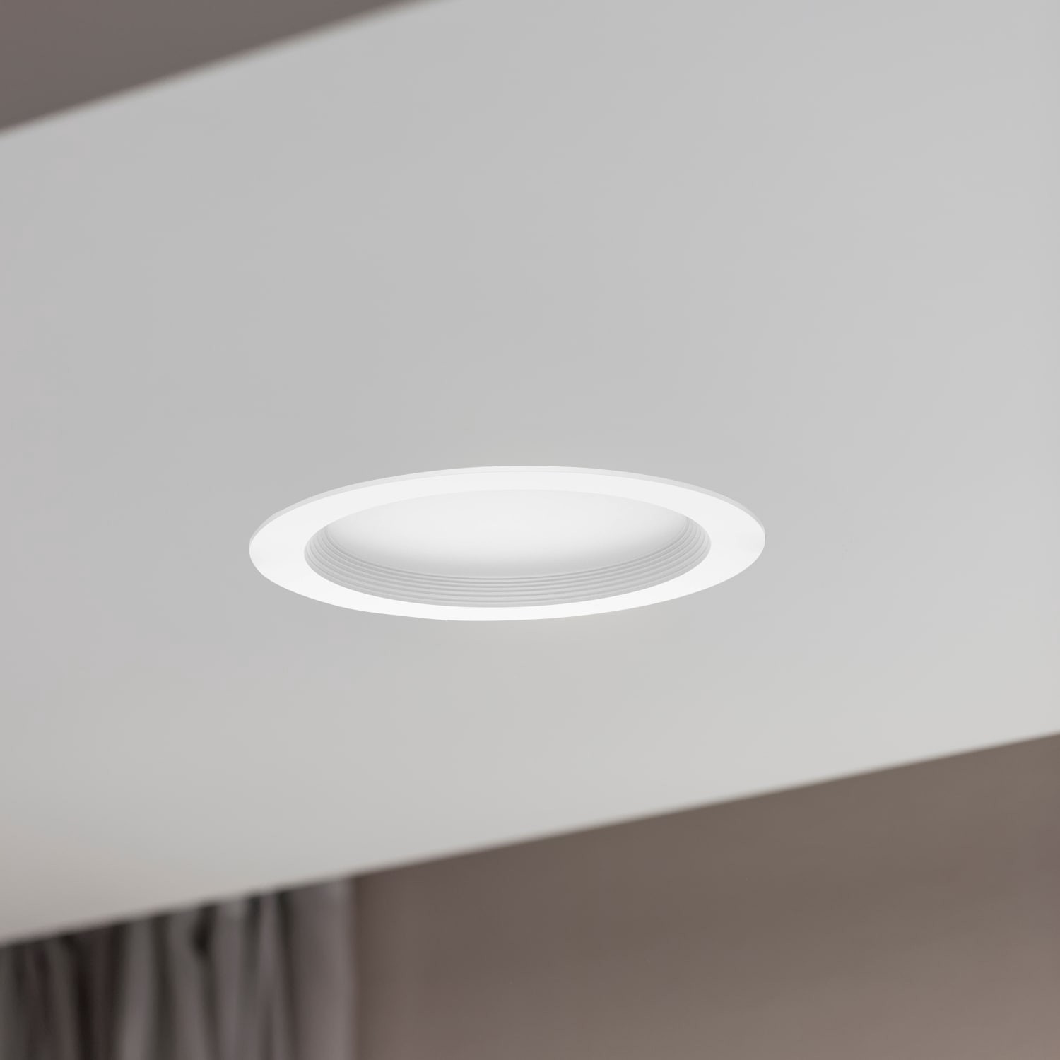slide 6 of 6, Utilitech White 6-in 1200 -Lumens Switchable white Round Dimmable LED Canless Wet rated Recessed Downlight, 1 ct