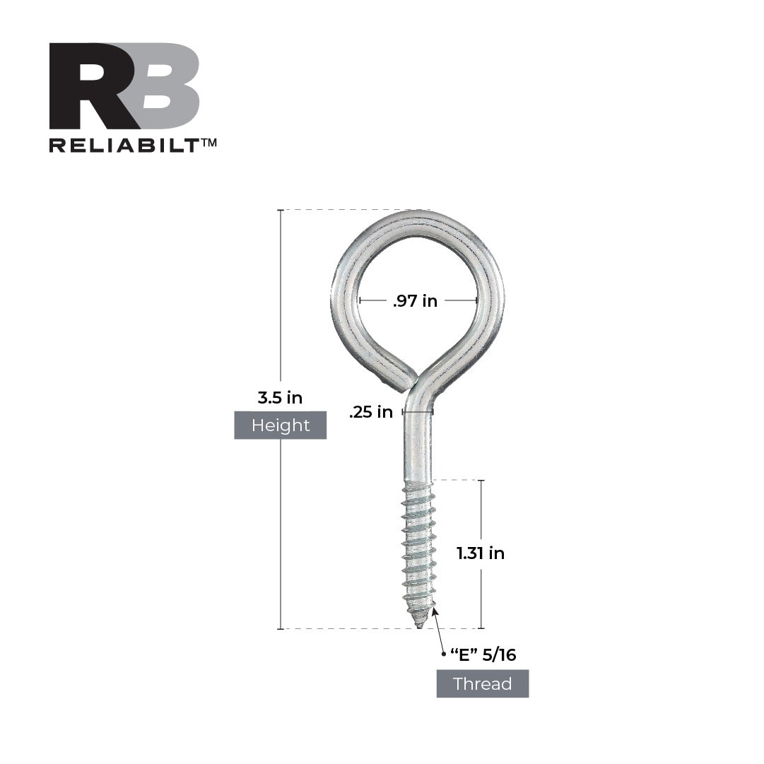 slide 3 of 6, RELIABILT 1-in 3-1/2-in Zinc-plated Interior/Exterior Coarse Thread Eye Bolt, 1 ct