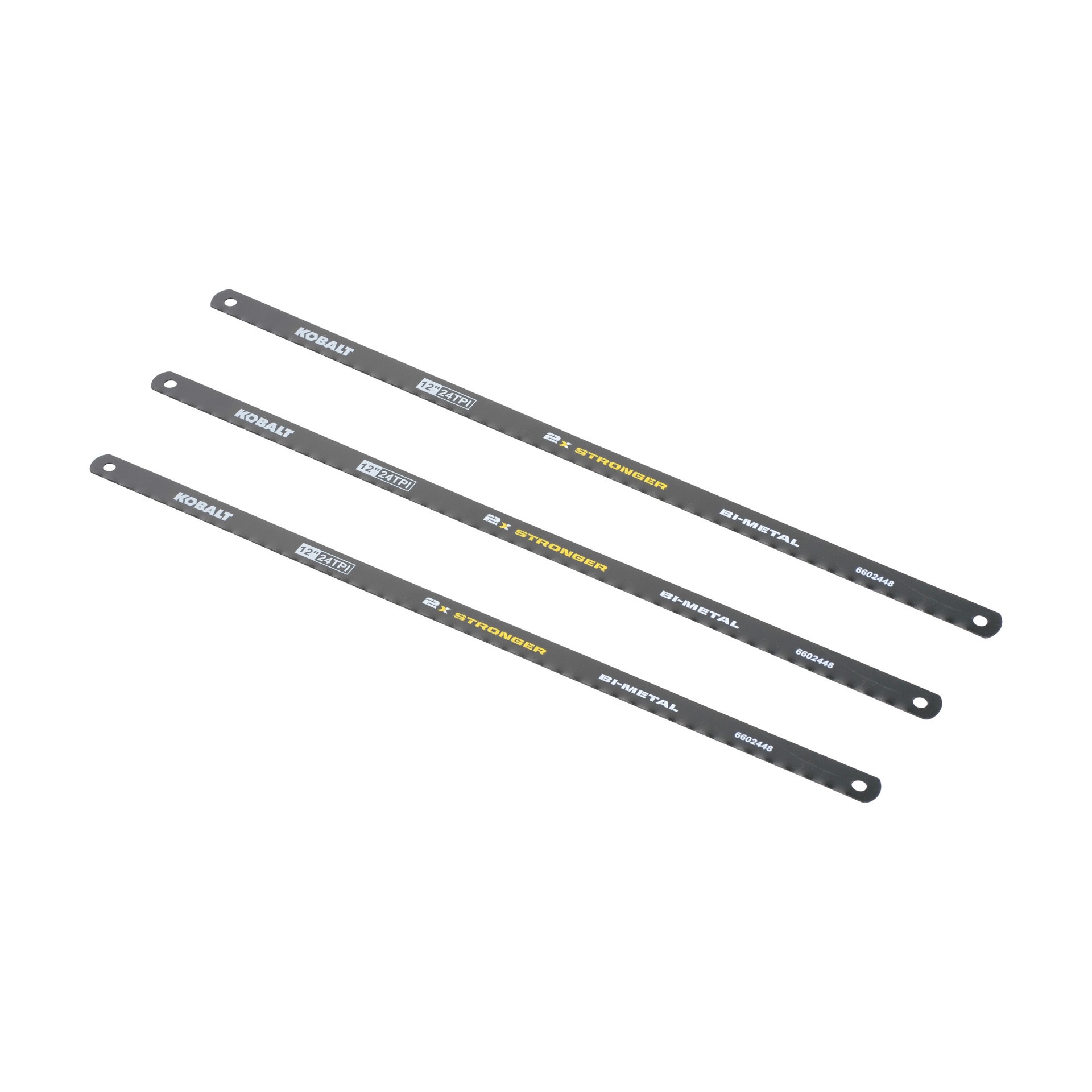 slide 2 of 4, Kobalt High Performance (2X stronger) 12-in Bi-metal Fine finish cut Hacksaw blade 3 -Pack, 1 ct