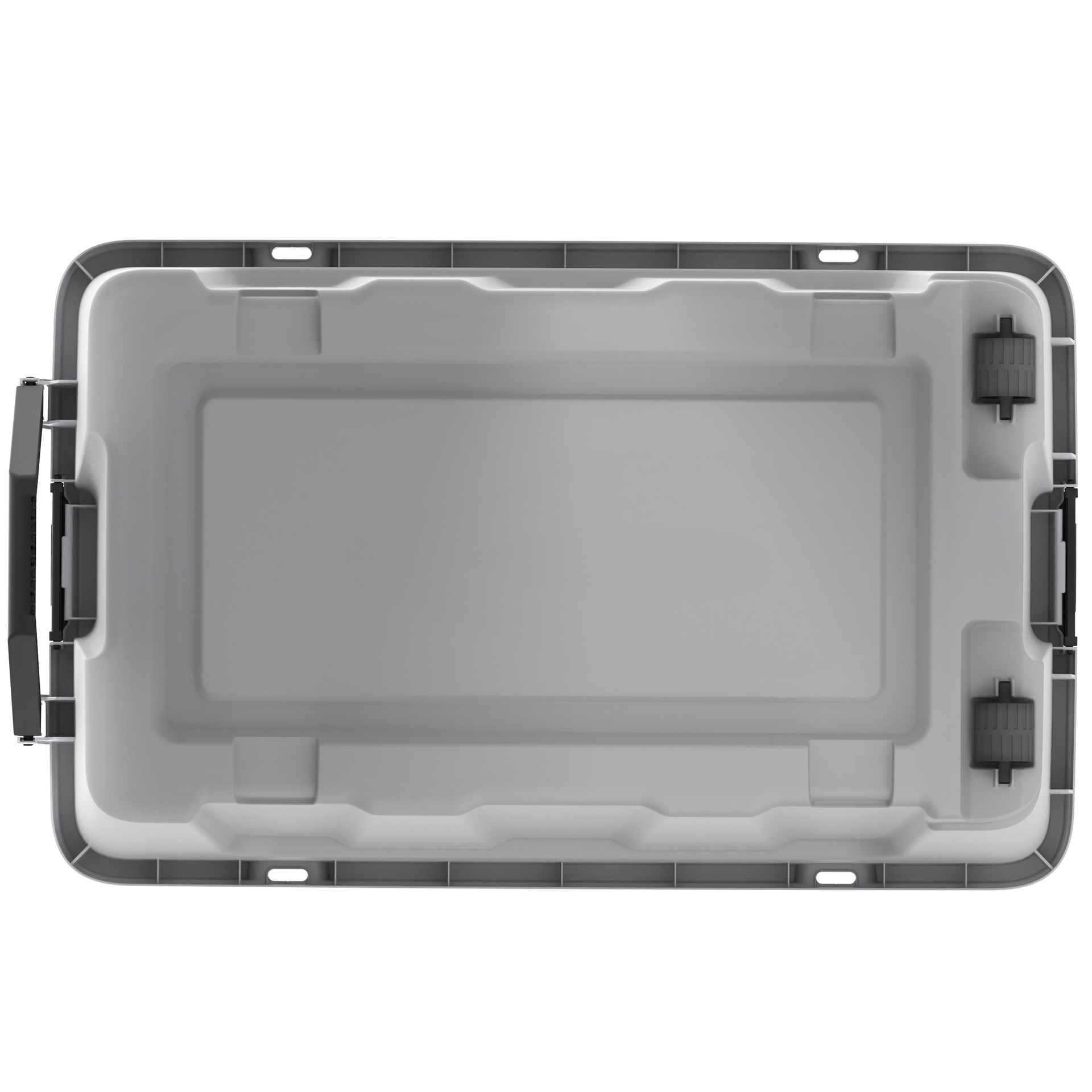 slide 5 of 6, Hefty MAX PRO X-large 50 -Gallons ( 200 -Quarts ) Gray Heavy Duty Rolling Stackable Tote with Latching Lid, 1 ct