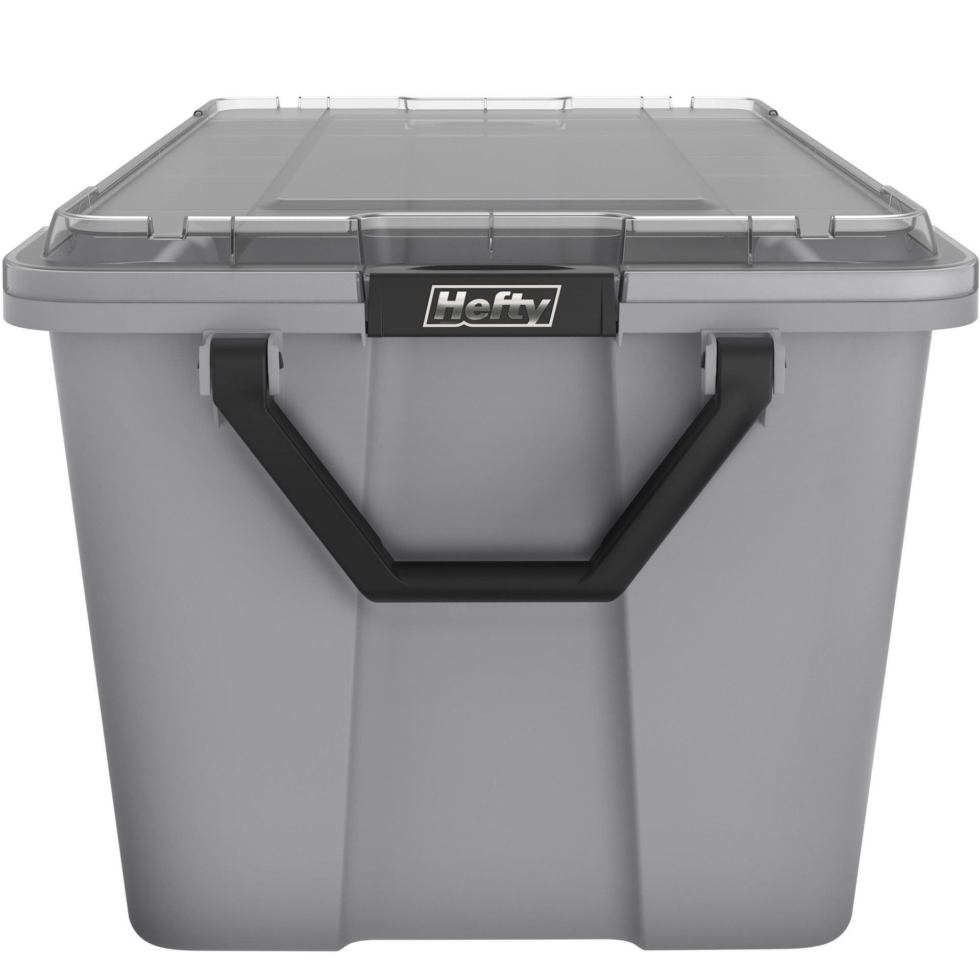 slide 6 of 6, Hefty MAX PRO X-large 50 -Gallons ( 200 -Quarts ) Gray Heavy Duty Rolling Stackable Tote with Latching Lid, 1 ct