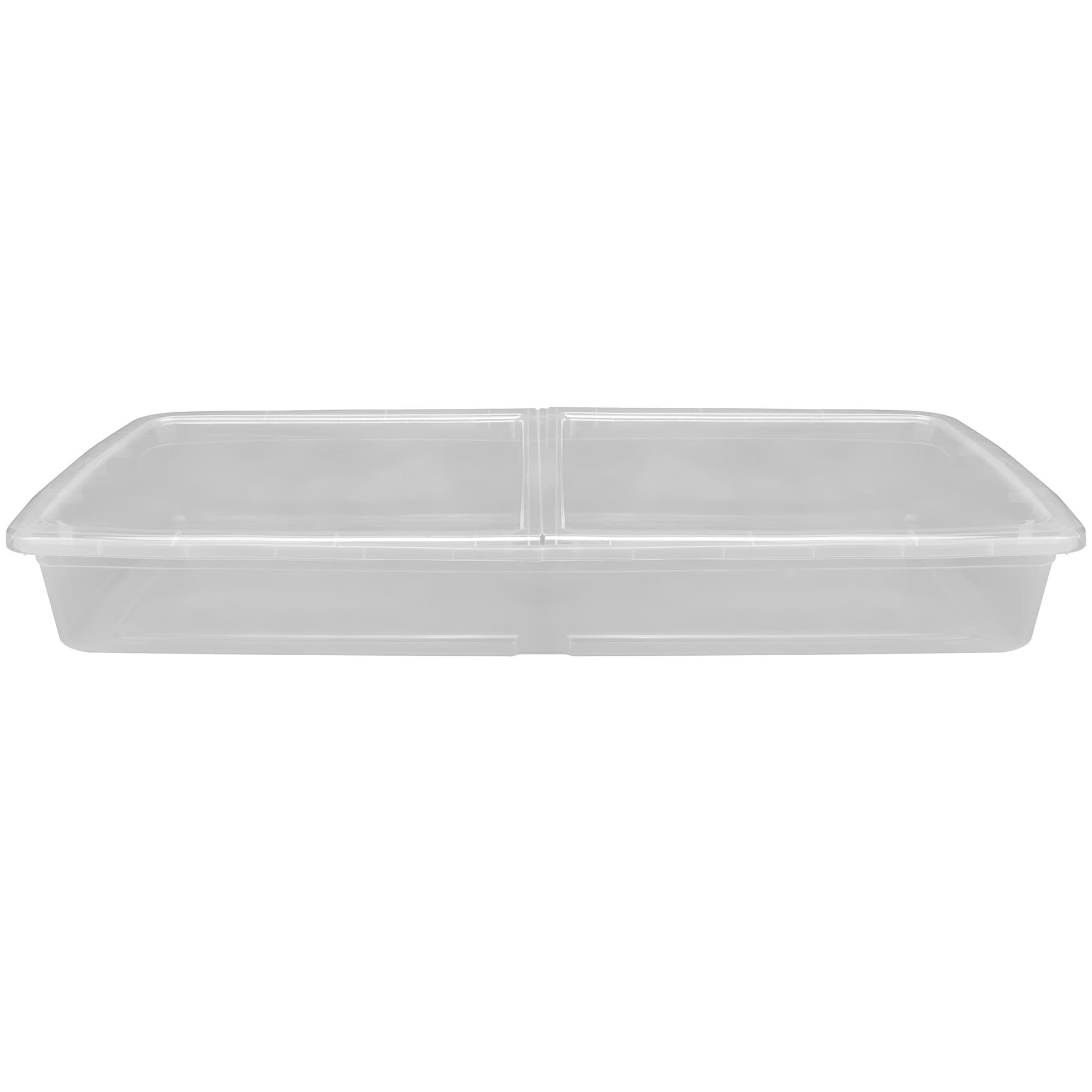 slide 4 of 6, Project Source X-large 17.5 -Gallons ( 70 -Quarts ) Clear Stackable Underbed tote with Standard Snap Lid, 1 ct