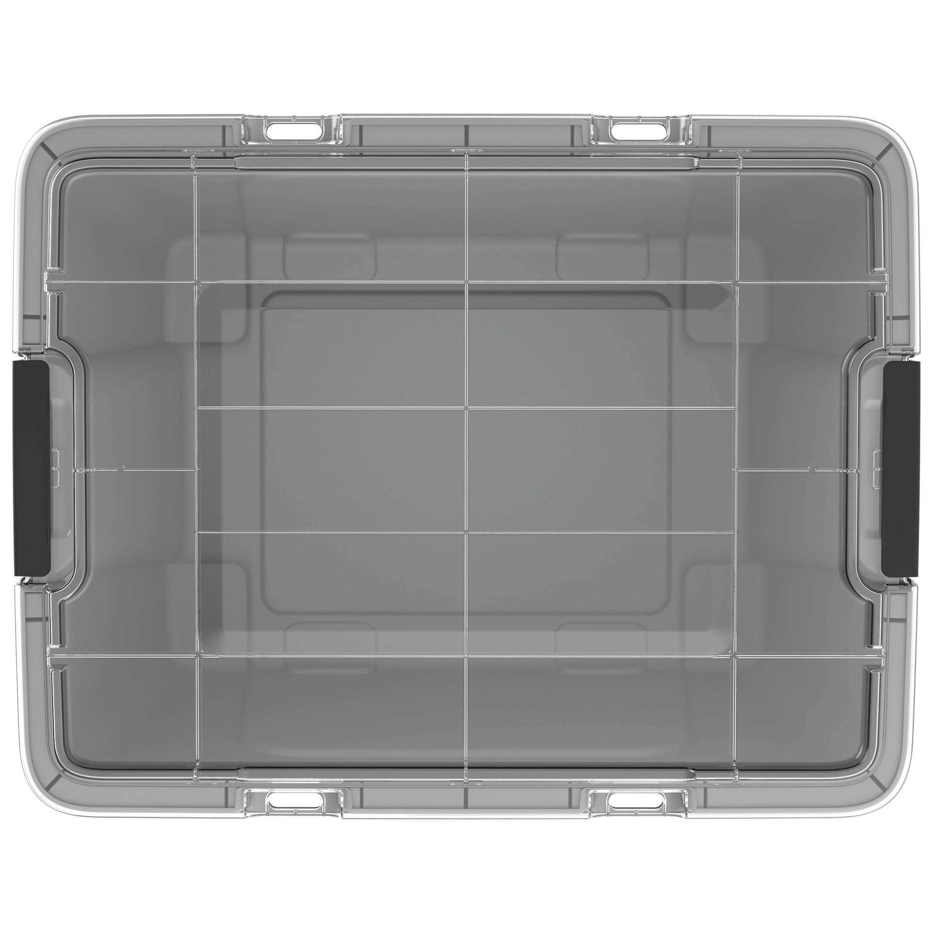 slide 4 of 6, Hefty MAX PRO X-large 18 -Gallons ( 72 -Quarts ) Gray Heavy Duty Stackable Tote with Latching Lid, 1 ct