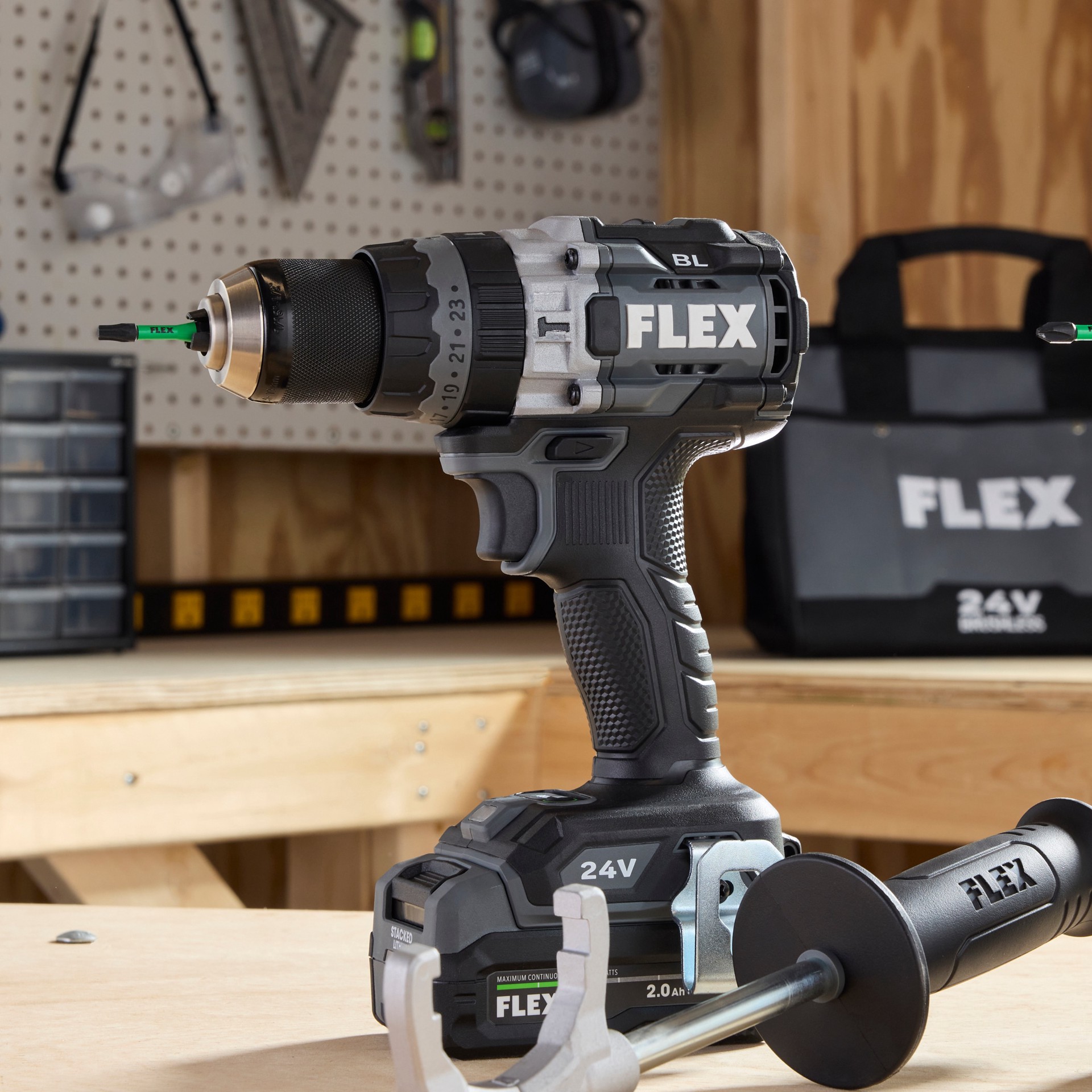 slide 3 of 6, FLEX 24-volt 2-Tool Brushless Power Tool Combo Kit with Soft Case (2-Batteries and Charger Included), 1 ct