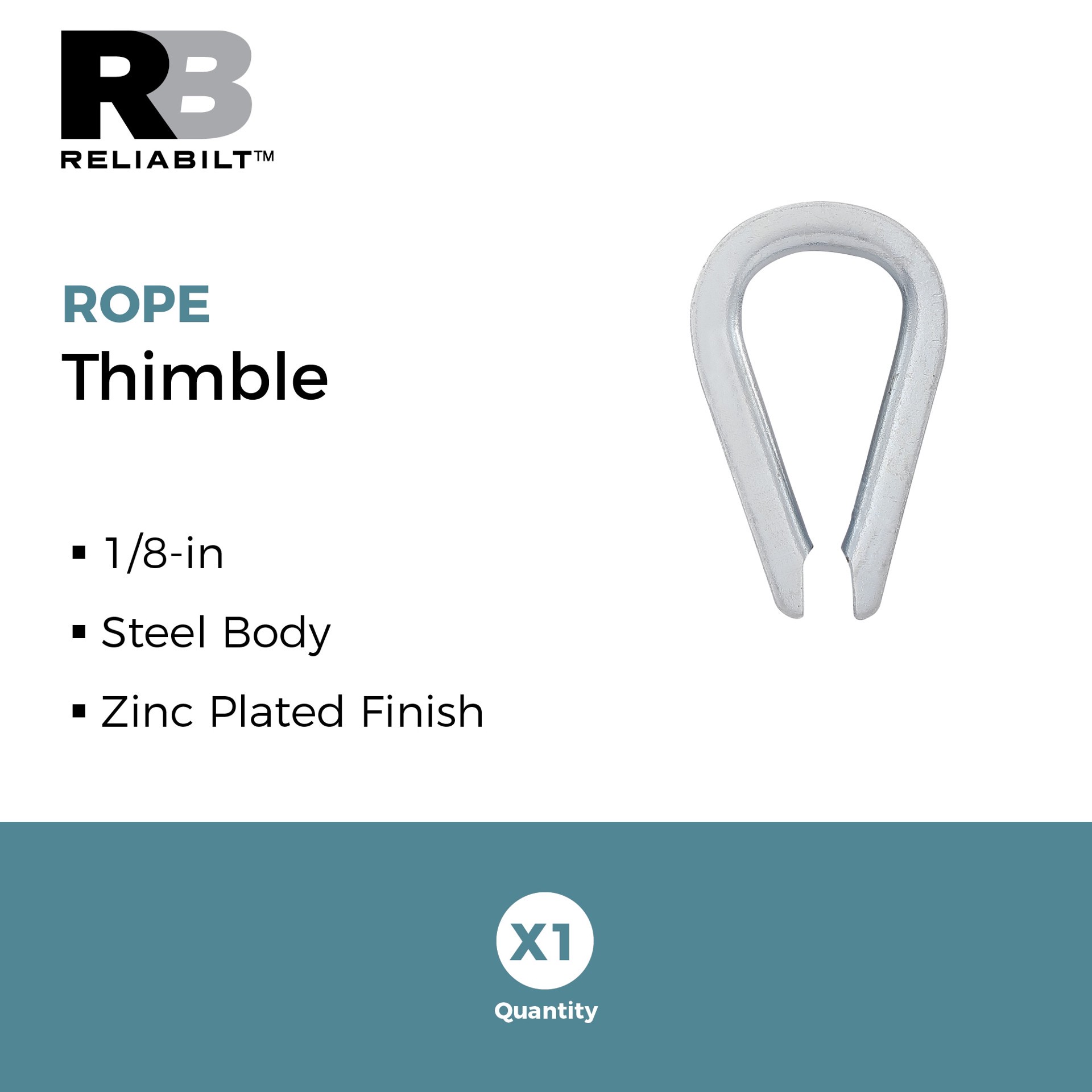 slide 3 of 6, RELIABILT N176-792 3232bc Rope Thimbles In Zinc Plated, 1 ct