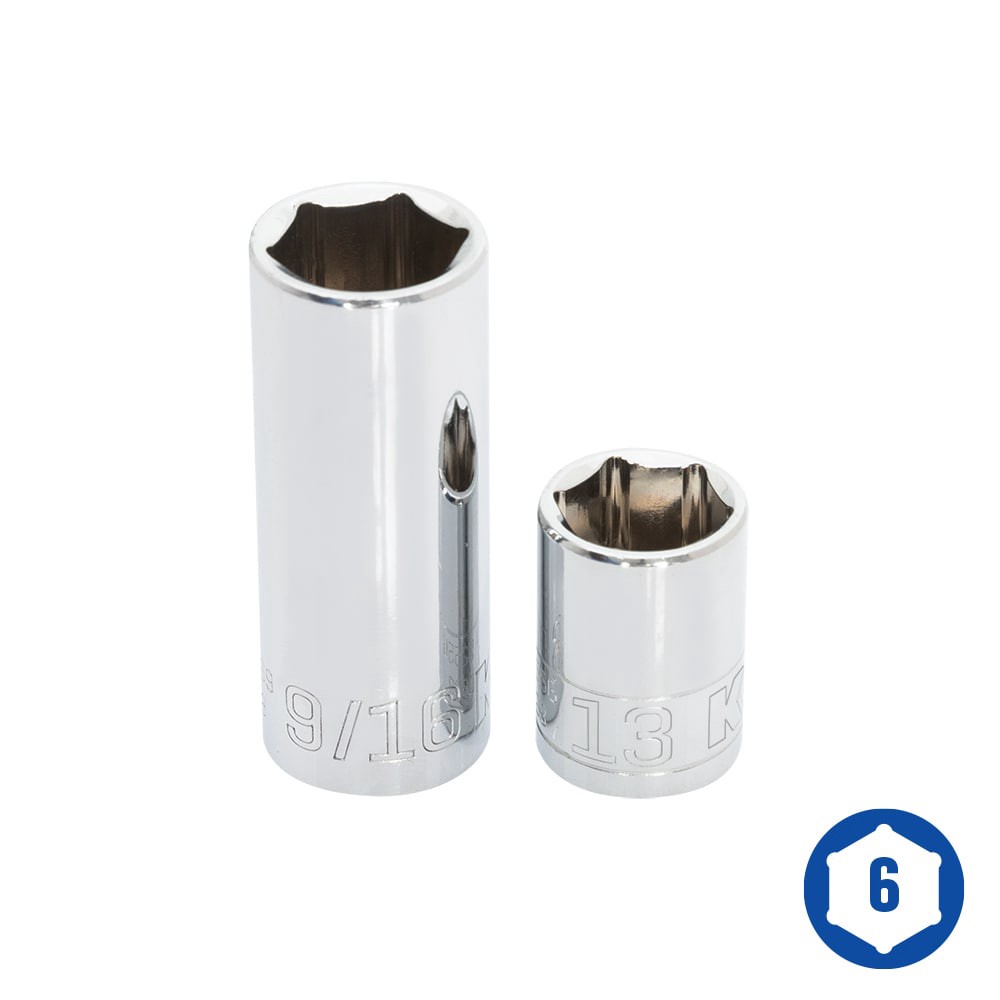 slide 3 of 4, Kobalt 1/4-in Drive Standard (SAE) Deep Socket Set 6 -Pieces, 1 ct