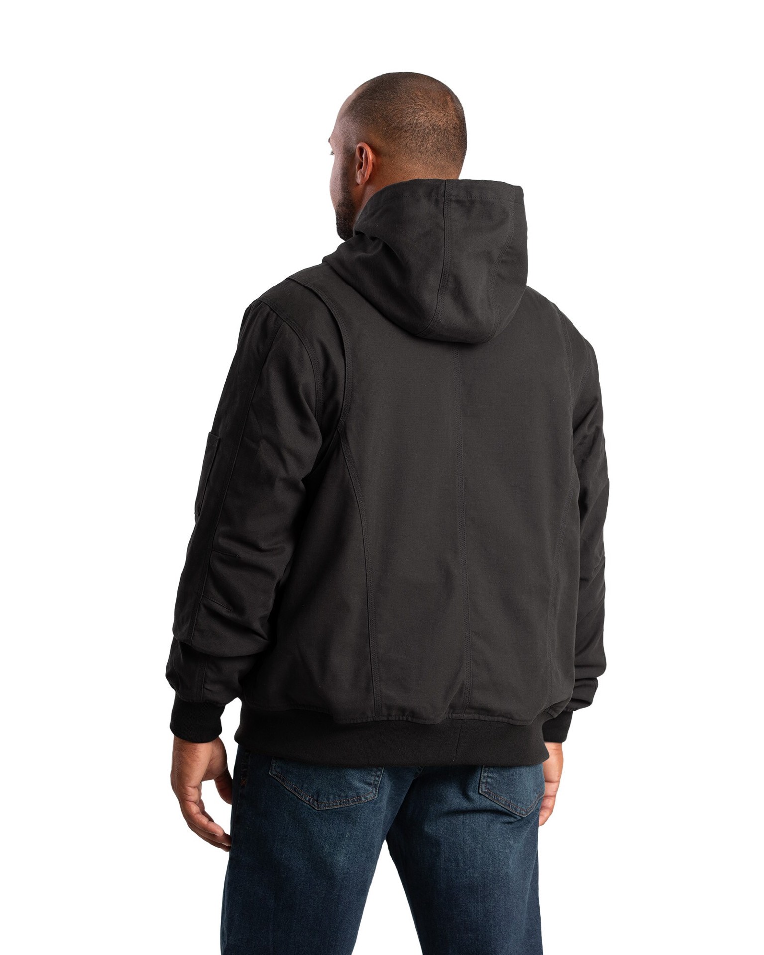 slide 2 of 4, BERNE APPAREL Men's Black Canvas Hooded Insulated Insulated jacket ( X-large ), 1 ct