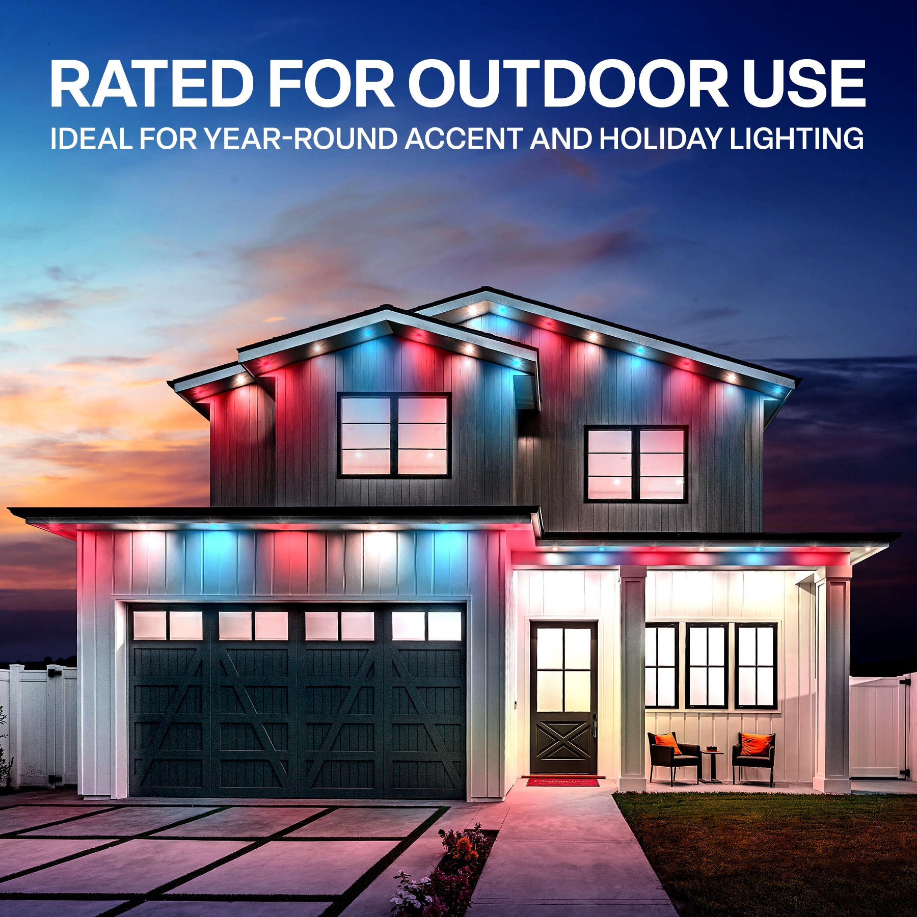 slide 3 of 6, Harbor Breeze 50-ft Plug-in White Indoor/Outdoor String Light with Color changing -Light LED Novelty Bulbs with Remote, 1 ct