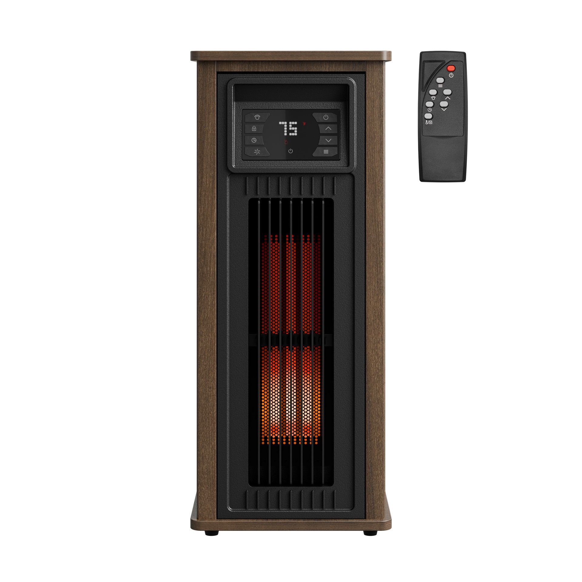 slide 2 of 6, Utilitech 1500 -Watt Infrared quartz Tower Indoor Electric Space Heater with Thermostat with Remote, 1 ct