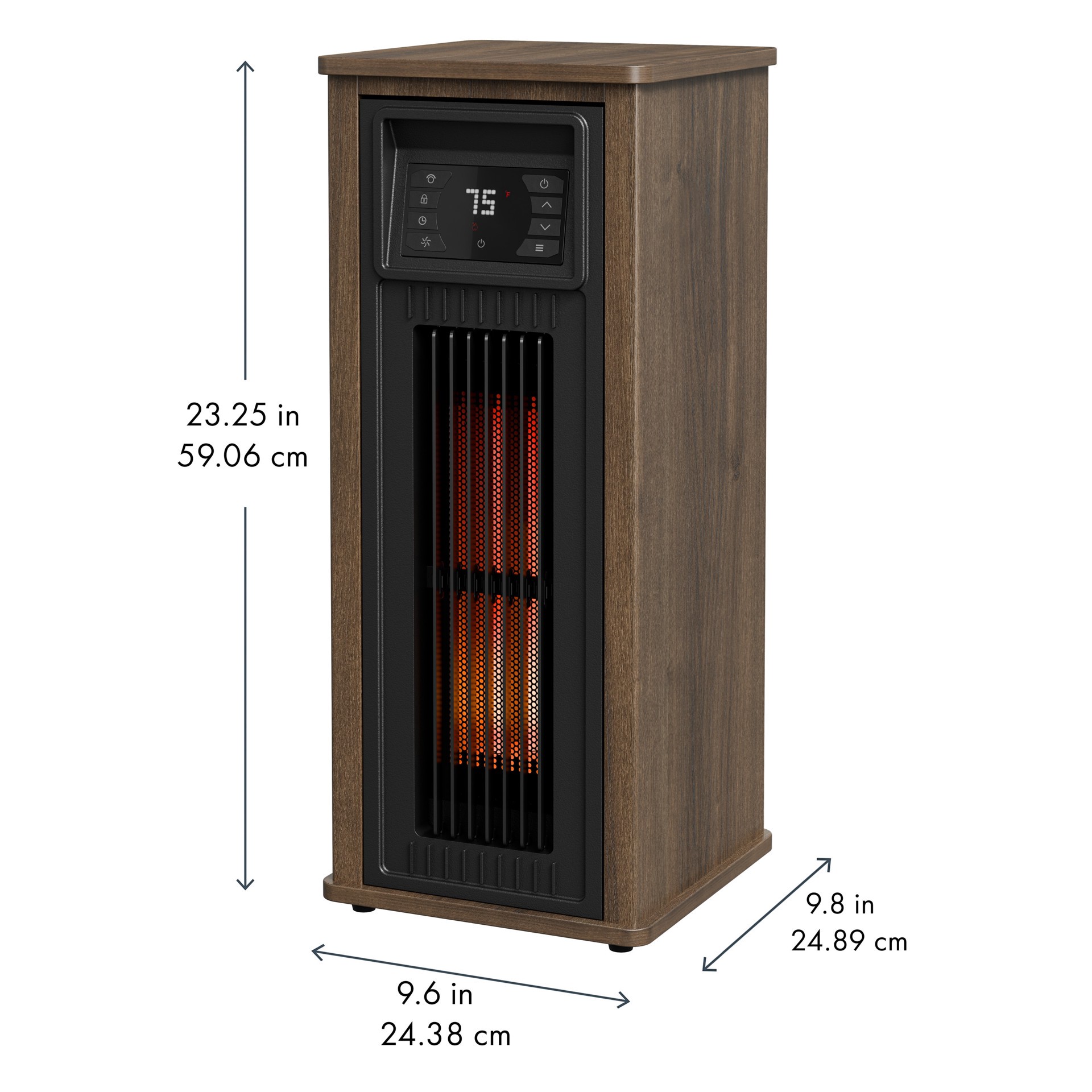 slide 6 of 6, Utilitech 1500 -Watt Infrared quartz Tower Indoor Electric Space Heater with Thermostat with Remote, 1 ct