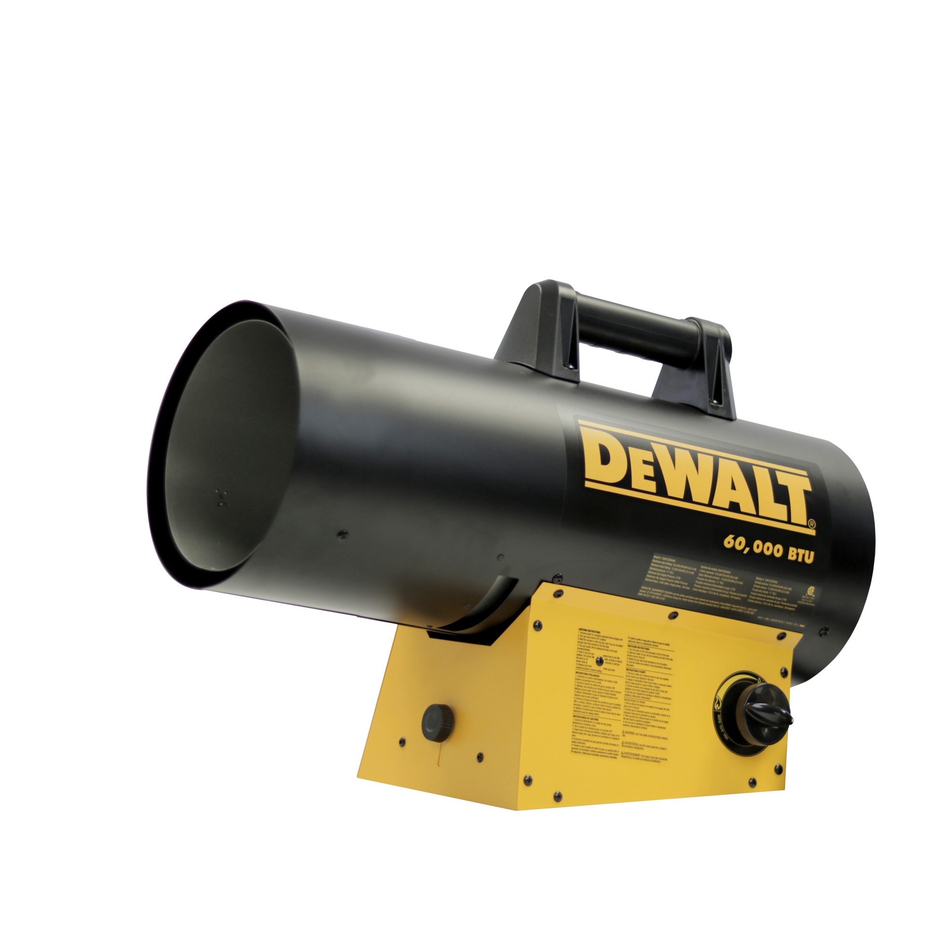 slide 1 of 6, DEWALT DeWalt forced air propane 60000 -BTU Outdoor Portable Forced air Propane Heater, 1 ct